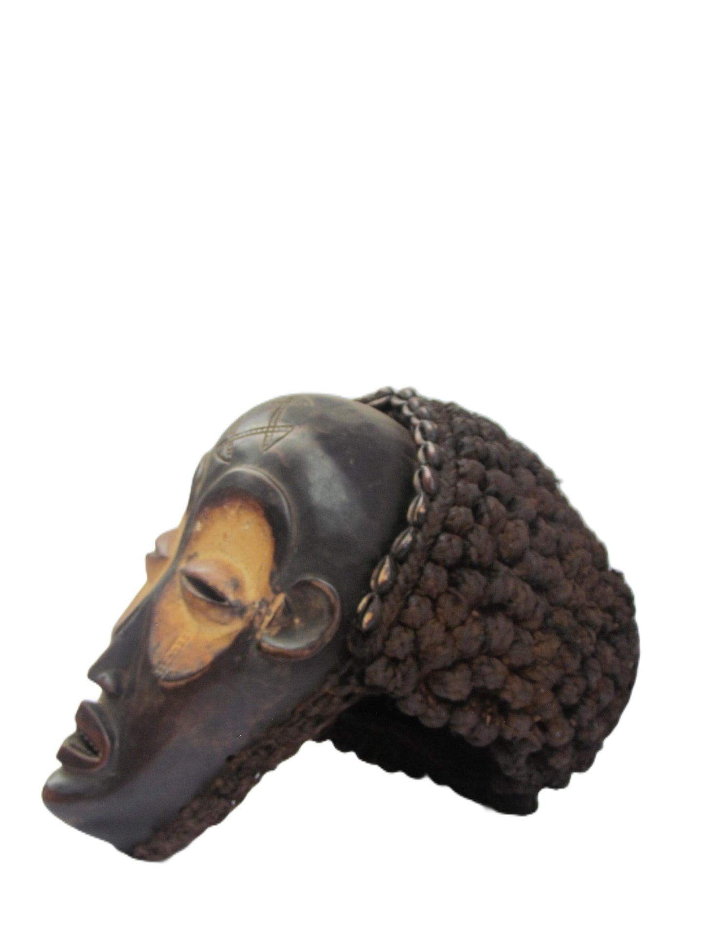 Original DRC Chokwe Tribe Mask Vintage Art African Wall Hanging Deco Antique Shelf Table.