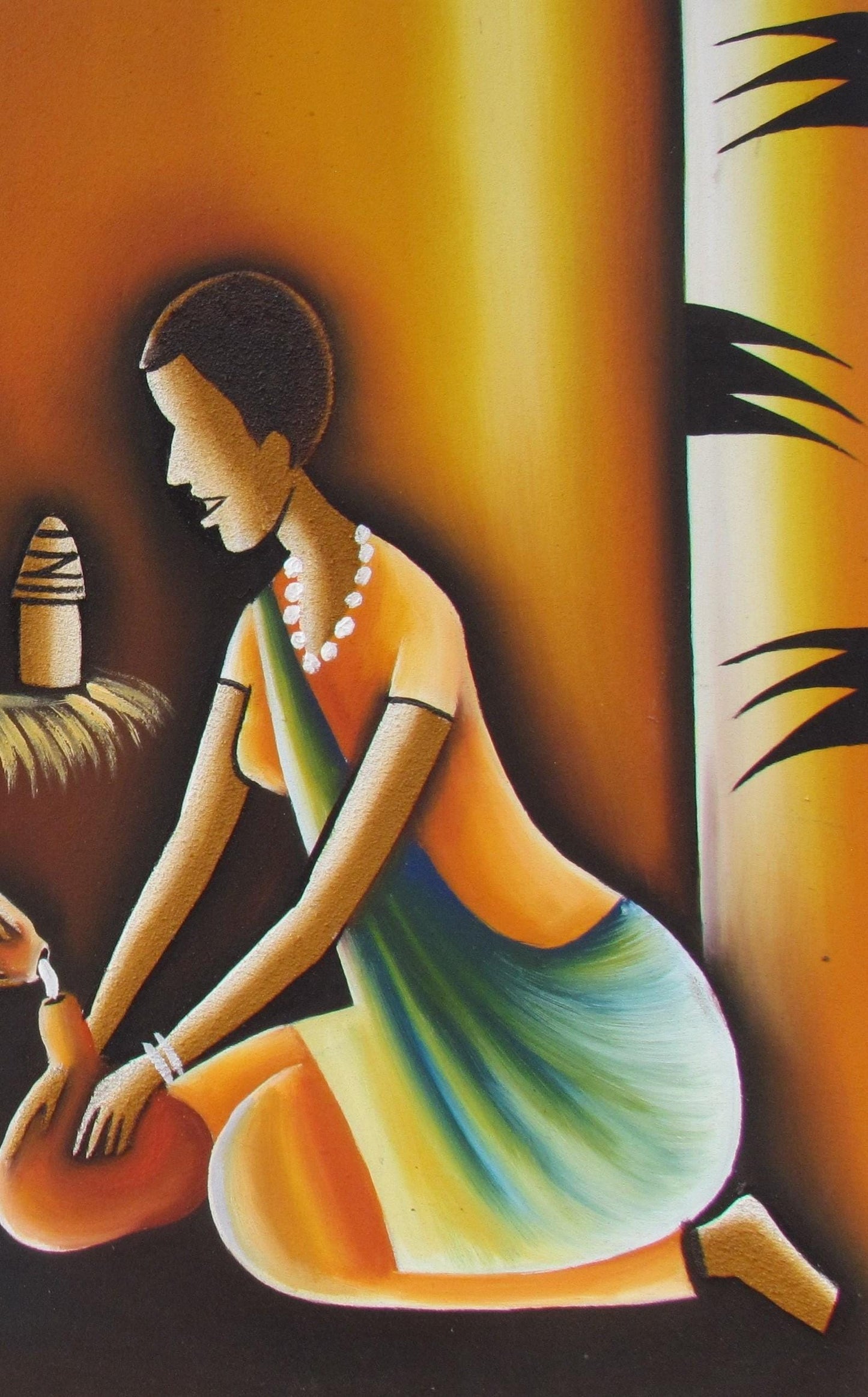 Art rwandais de la bénédiction du lait | Toile de femme africaine | Décoration murale rituelle traditionnelle de la vache | Impression culturelle rwandaise