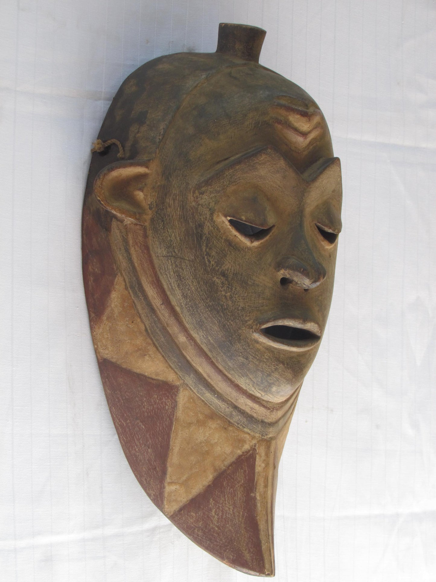 Vintage hand carved wall hanging African traditional wooden mask from D.R.C