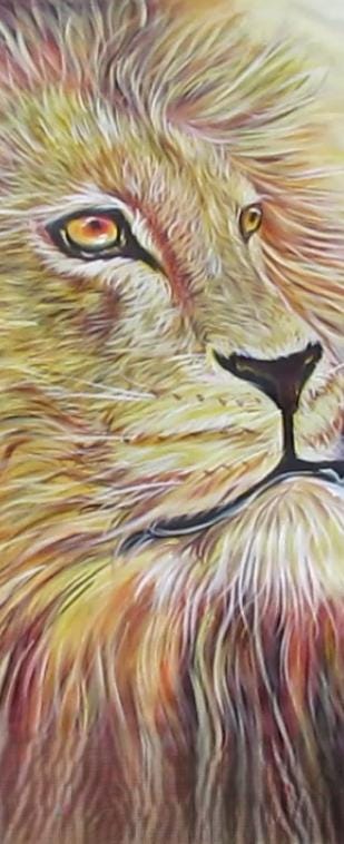 Impression sur toile représentant un lion majestueux | Décoration murale représentant un grand félin puissant | Portrait animalier | Cadeau pour la maison et le bureau