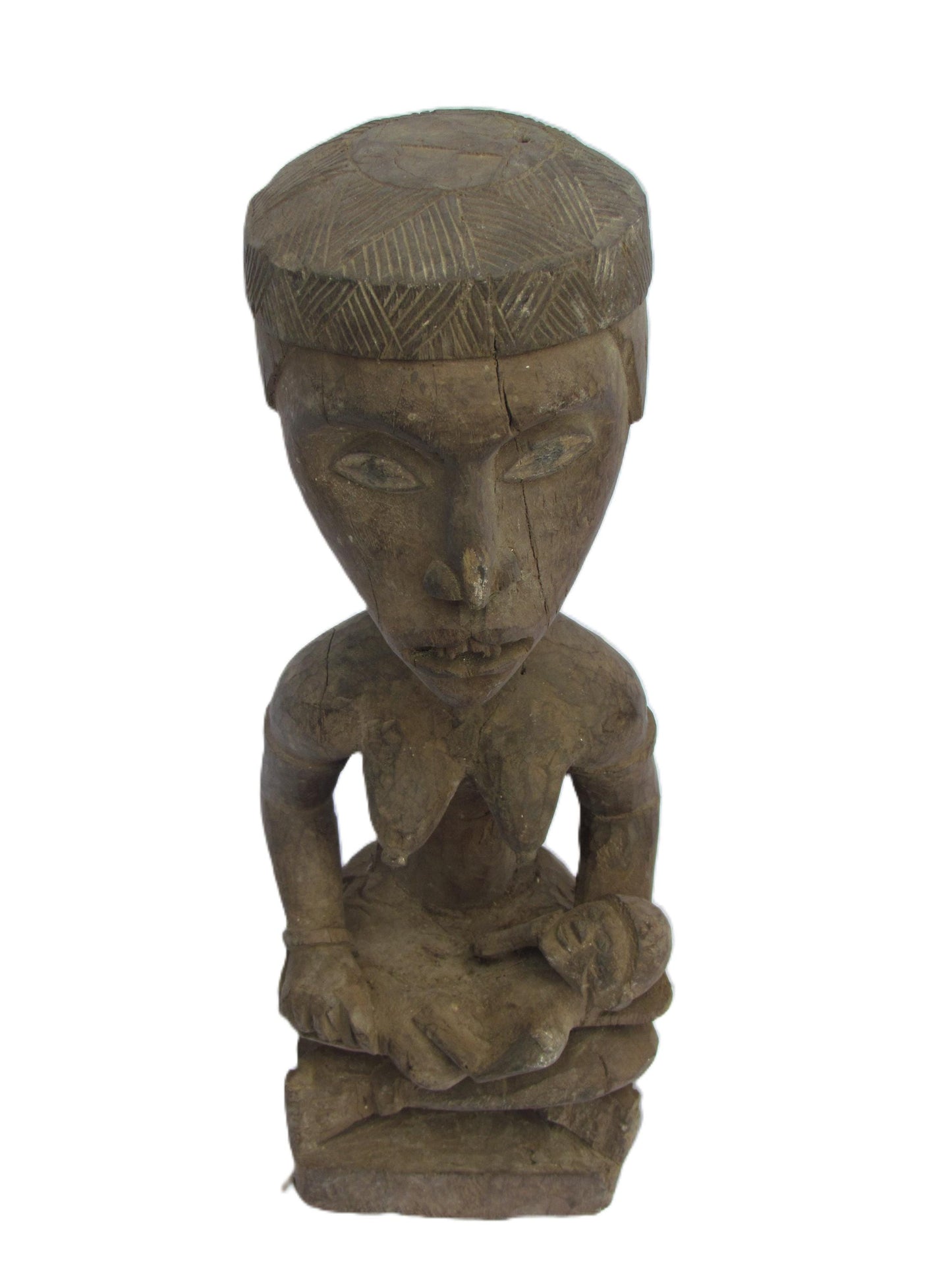 Statue de maternité Yombe Phemba, figure de fertilité africaine, art tribal Congo-Angola sculpté à la main, sculpture centrafricaine