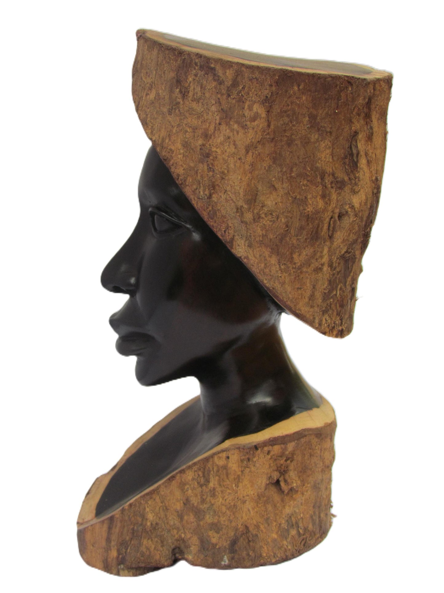 Sculpture africaine en ébène bicolore de Tanzanie.