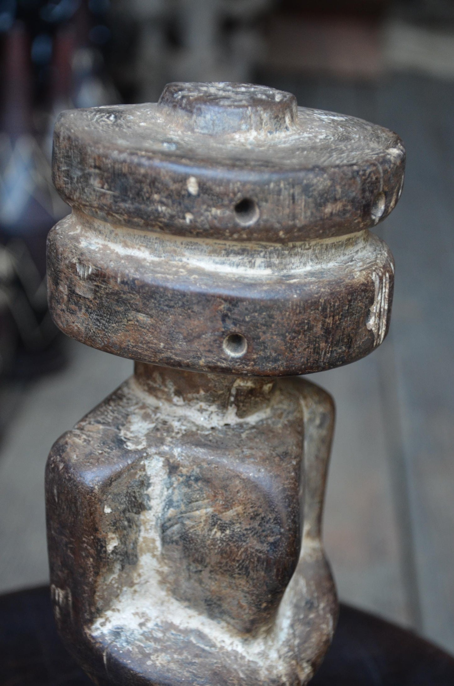 Authentic Lega Figure | Double-Disc Head | Congolese Tribal Sculpture