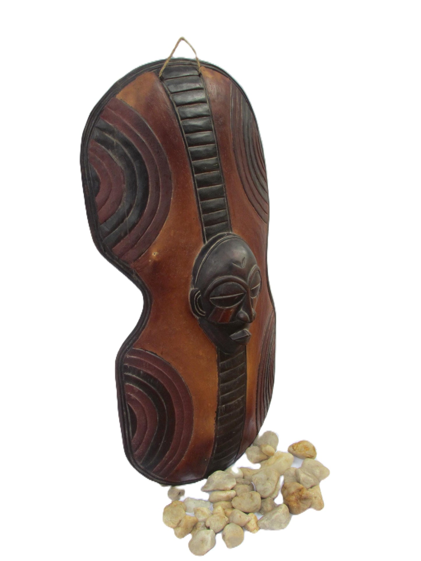 Chokwe Shield Wall Art | Handcarved African Decor | Tribal Wood Shield | Congo Art