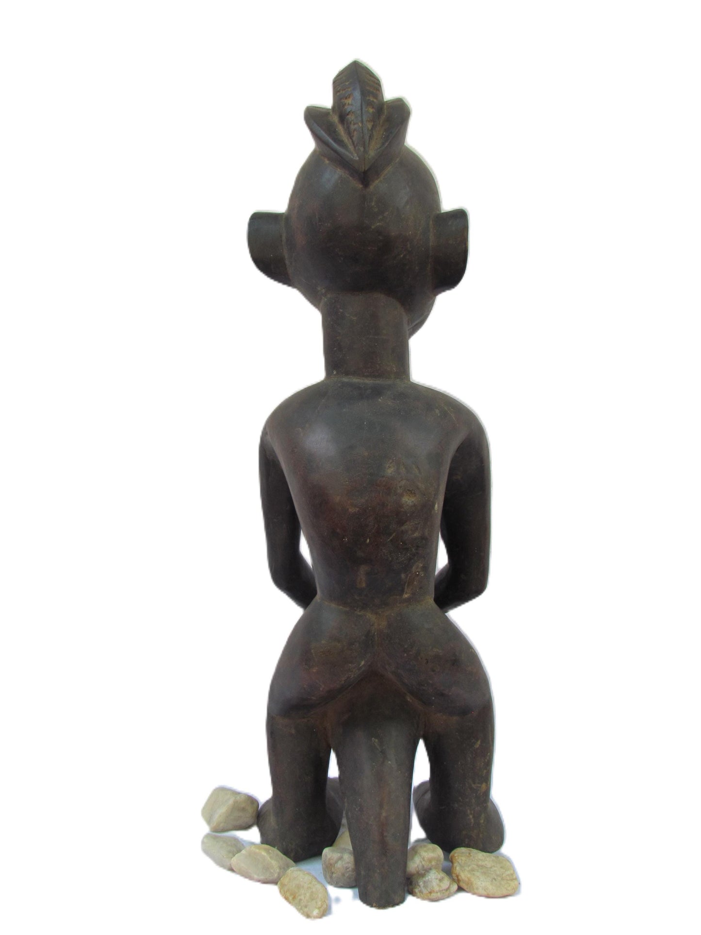 Statue antique de la tribu Suku – Figurine en bois primitif sculptée à la main | Art tribal congolais de RDC | Sculpture ancestrale africaine vintage