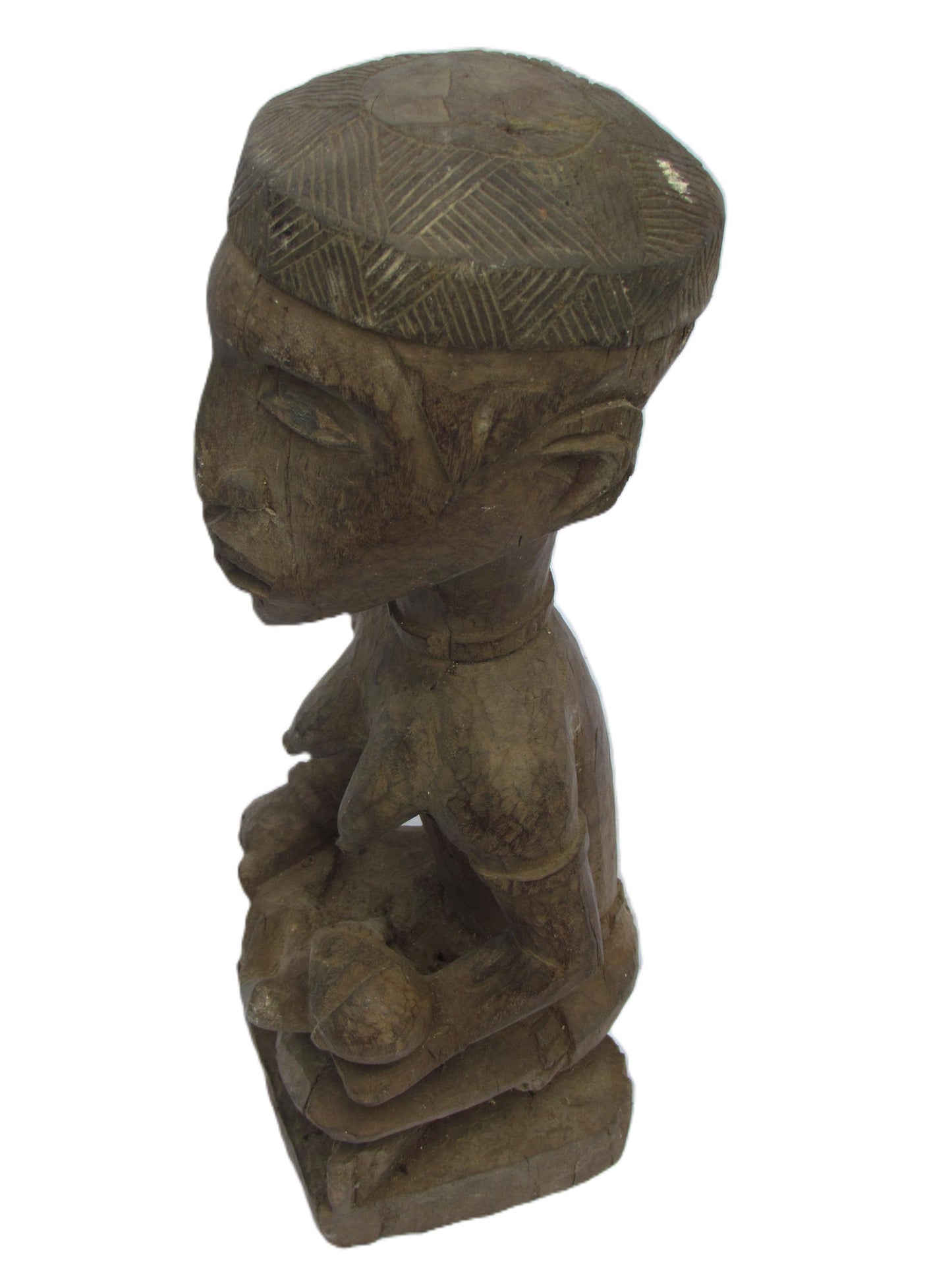 Statue de maternité Yombe Phemba, figure de fertilité africaine, art tribal Congo-Angola sculpté à la main, sculpture centrafricaine