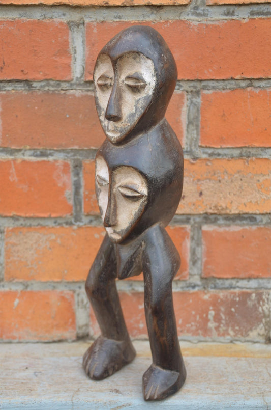 Authentic Lega Multi-Headed Figure | Rare Congolese Art