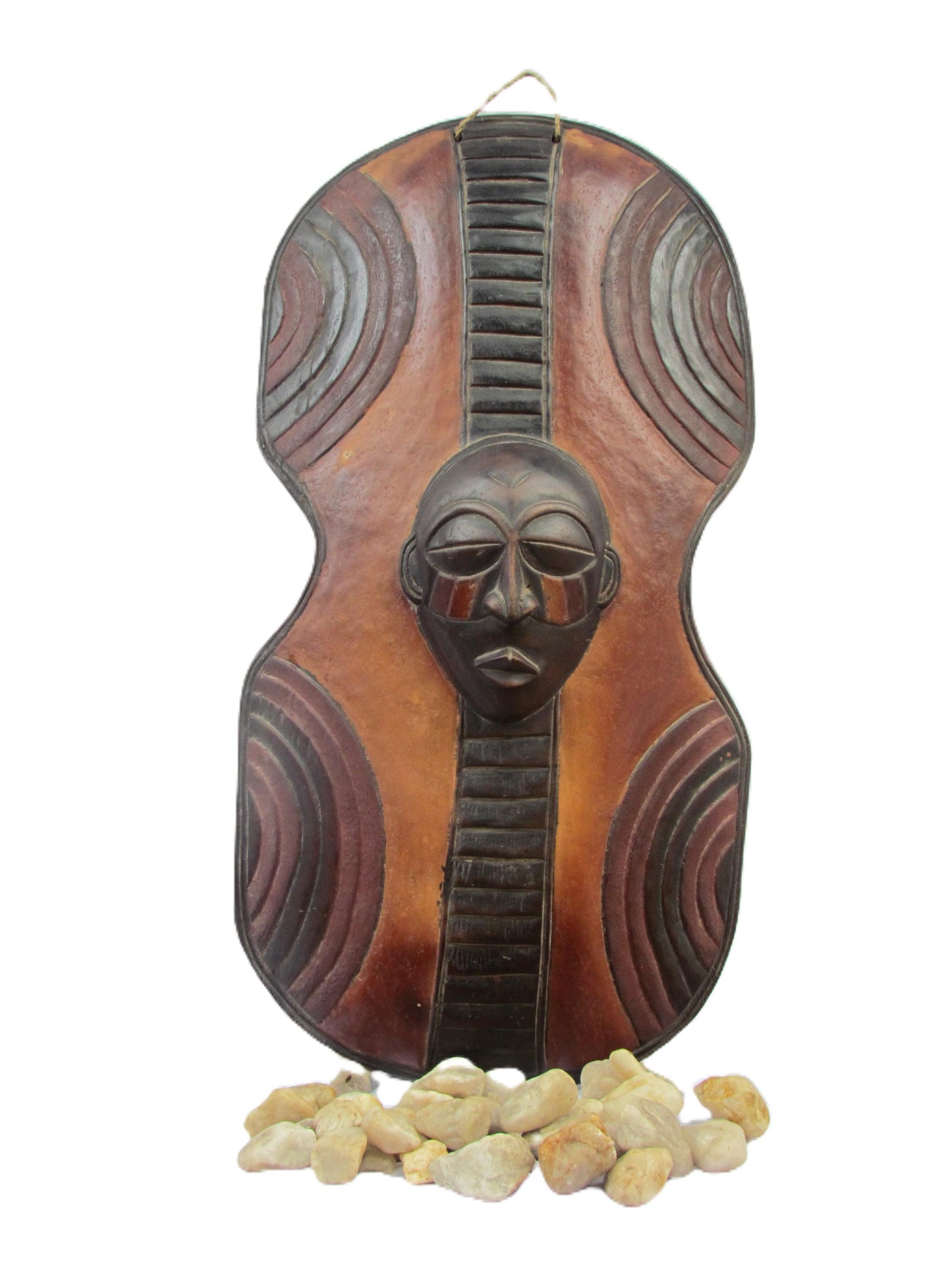Chokwe Shield Wall Art | Handcarved African Decor | Tribal Wood Shield | Congo Art