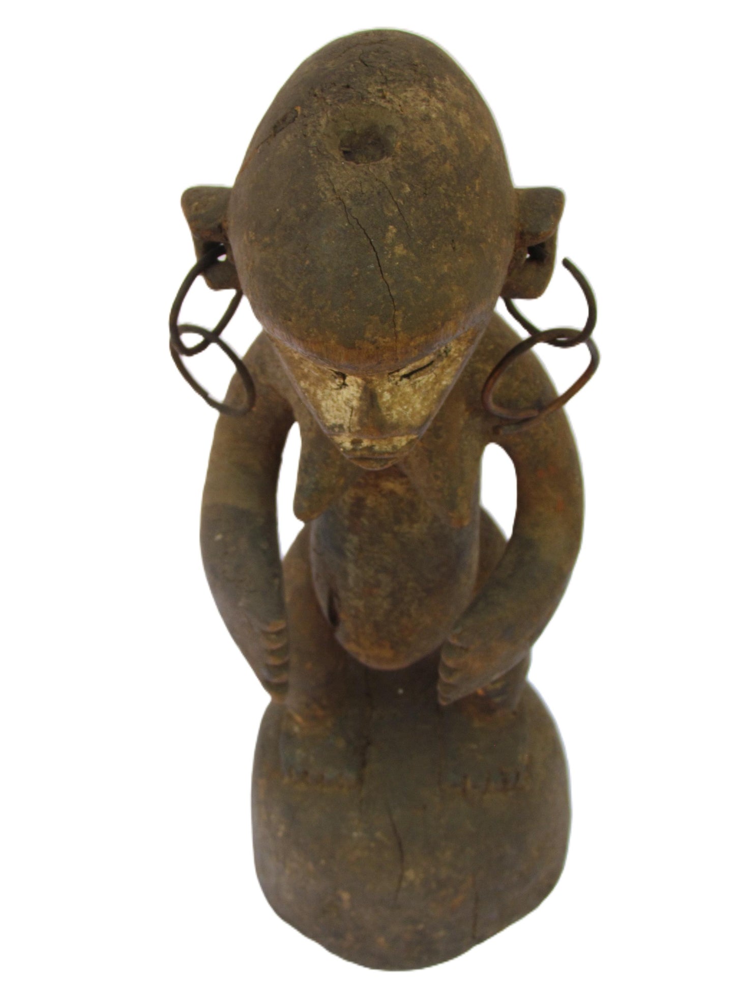 Figure féminine debout sculptée en bois de Lega Bwami, RD Congo, Afrique centrale