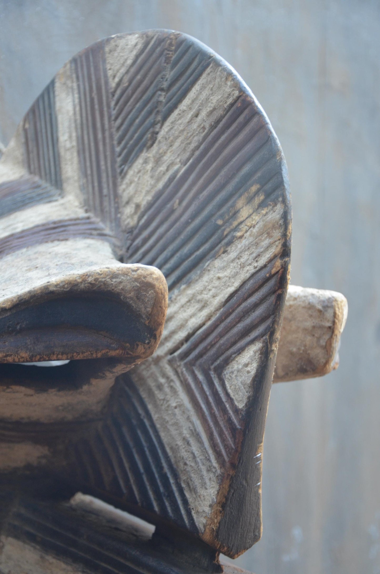 Songye Kifwebe Mask - 21" Authentic Male Masoko Mask, Large Congo Tribal Wall Sculpture and African Collectible Art
