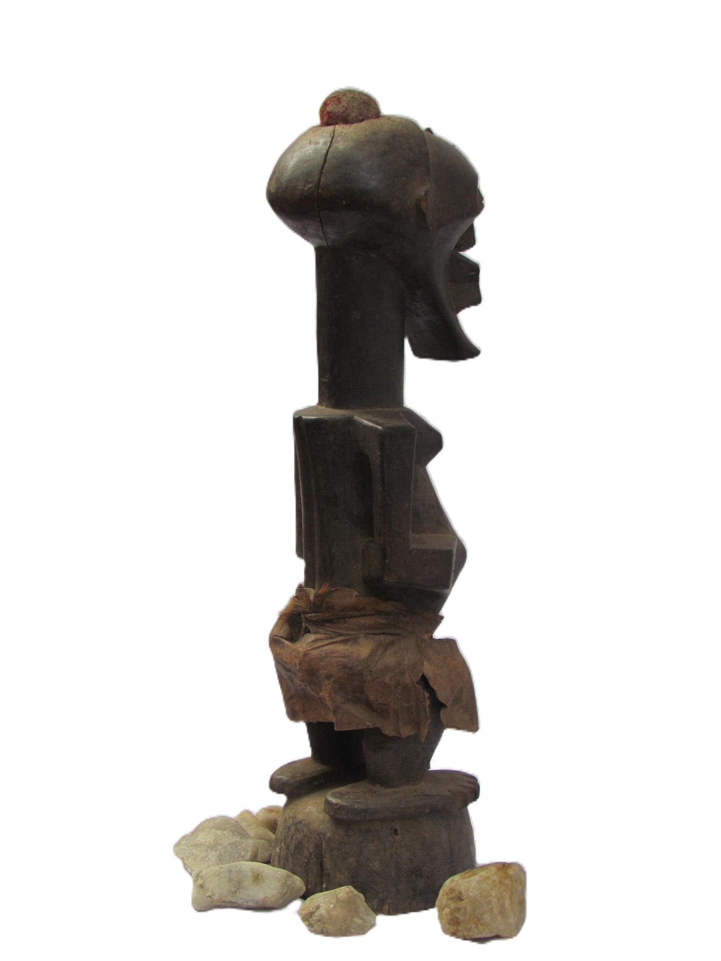 Statuette de pouvoir Songye Nkisi – Statue masculine d'art tribal africain | Sculpture d'ancêtre en bois sculpté à la main du Congo | Décor des années 1930
