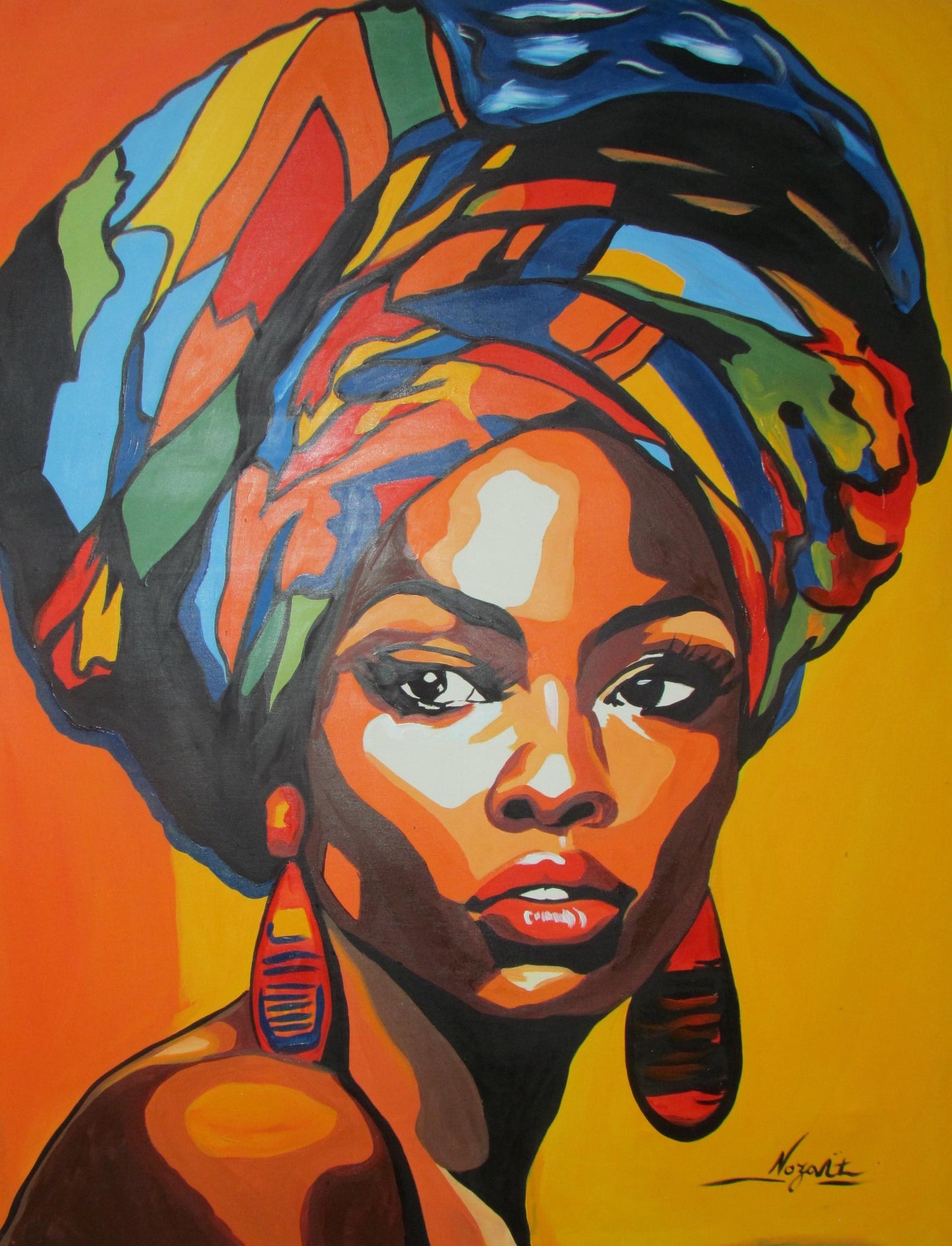 Décoration murale représentant une femme afro-américaine, impression numérique afrocentrique, toile abstraite africaine, art audacieux pour la maison