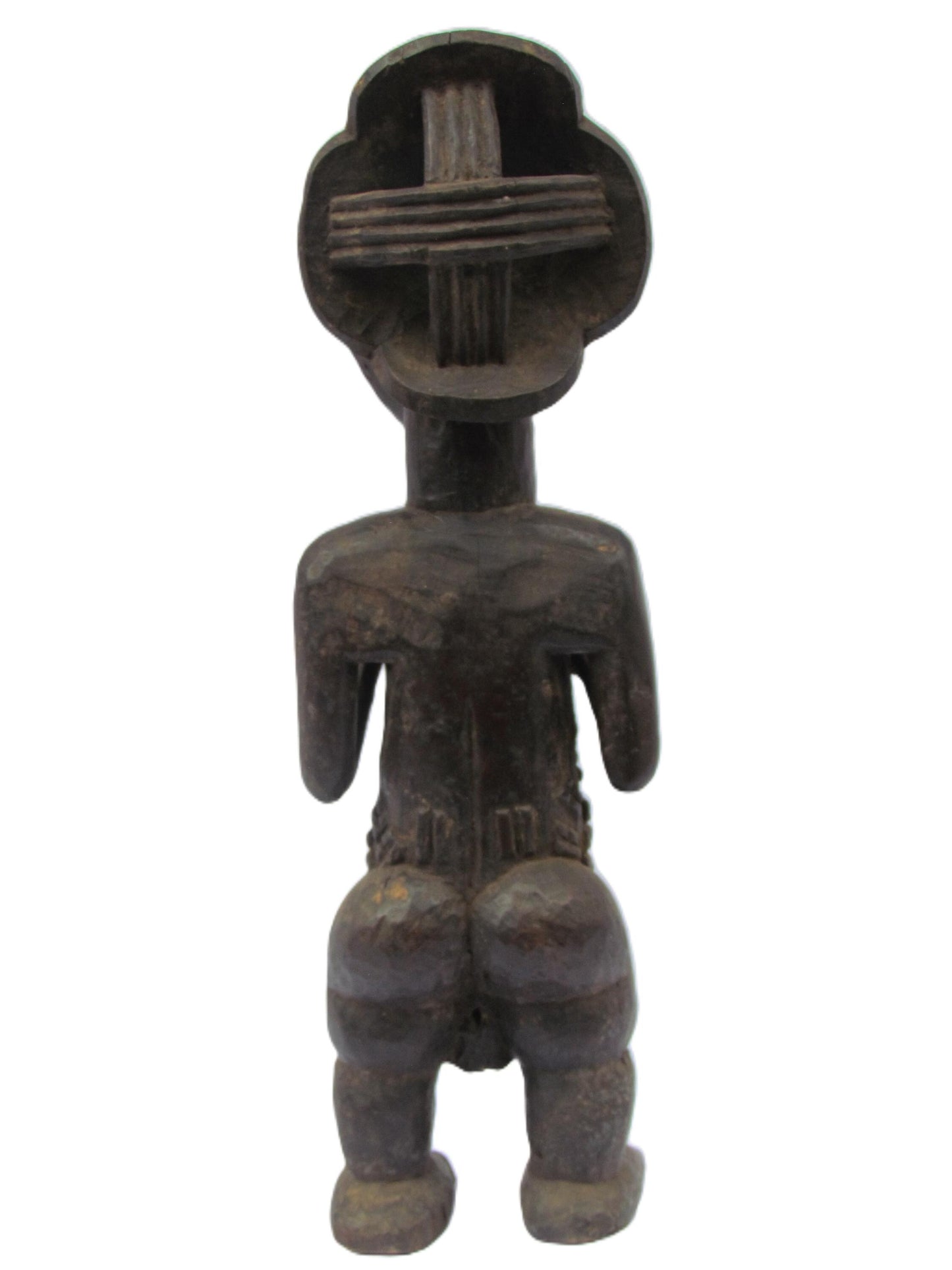Primitive Luba "Pregnant Woman" Original Fertility Statue Wood Congo Vintage Antique Sculpture DRC Africa Rare Floor Coffee Table Shelf Art.