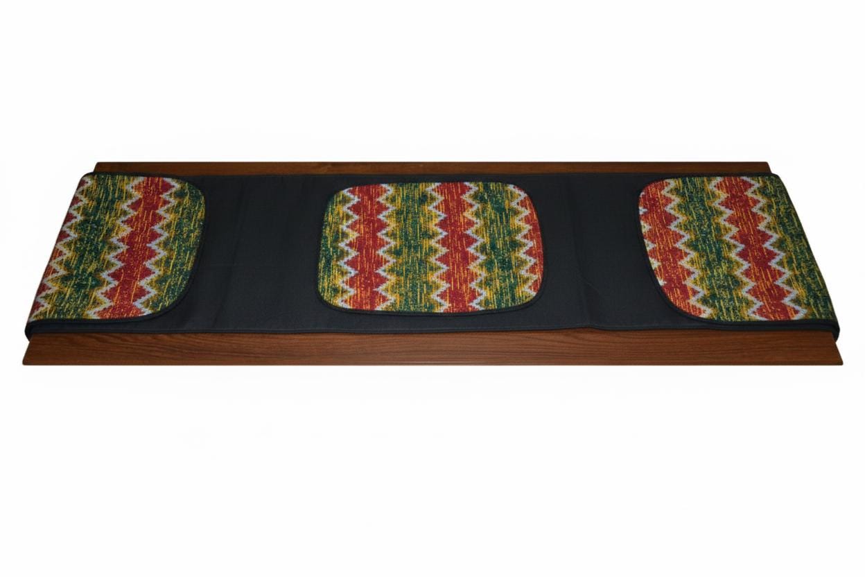 Medium African Table Runner and Placemat Set, Handmade Tribal Dining Decor, 7 Piece Set