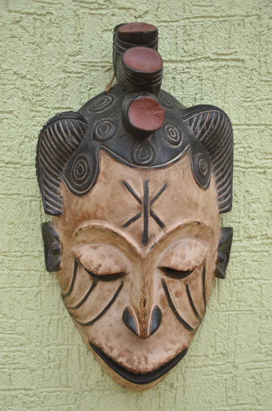 Punu Okuyi Mask | African White-Faced Tribal Art