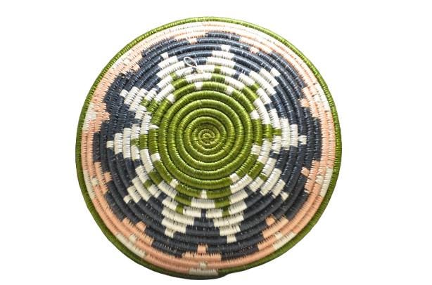 Medium Handwoven Wall Basket – Sisal & Raffia African Home Decor (Rwanda Handmade Gift)