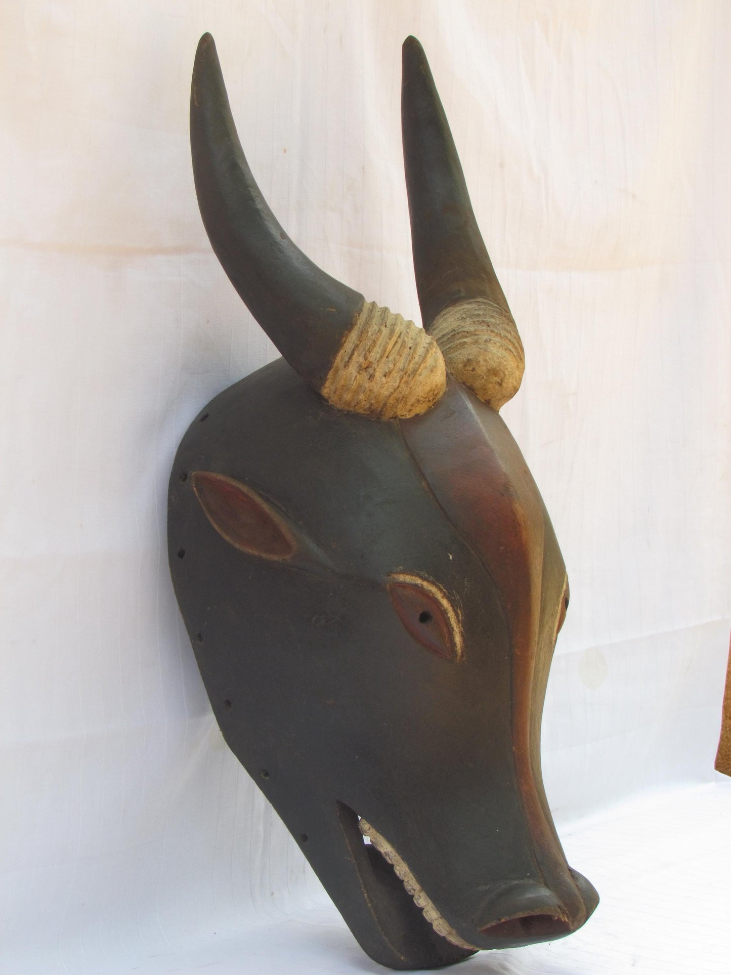 Vintage hand carved wall hanging African traditional wooden mask from D.R.C