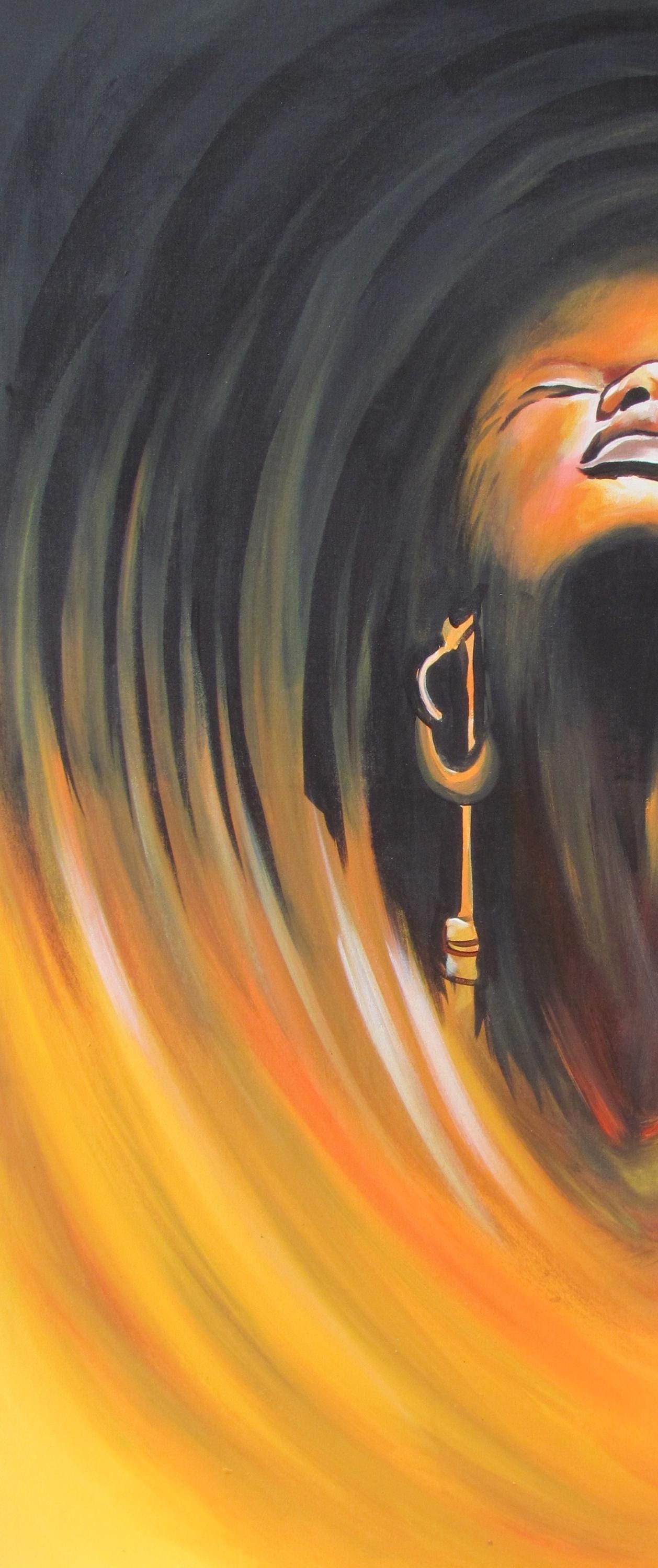Décoration murale pour l'émancipation des femmes noires | Portrait de femme pleine de conscience | Décoration d'intérieur afrocentrique | Art de méditation pour femmes