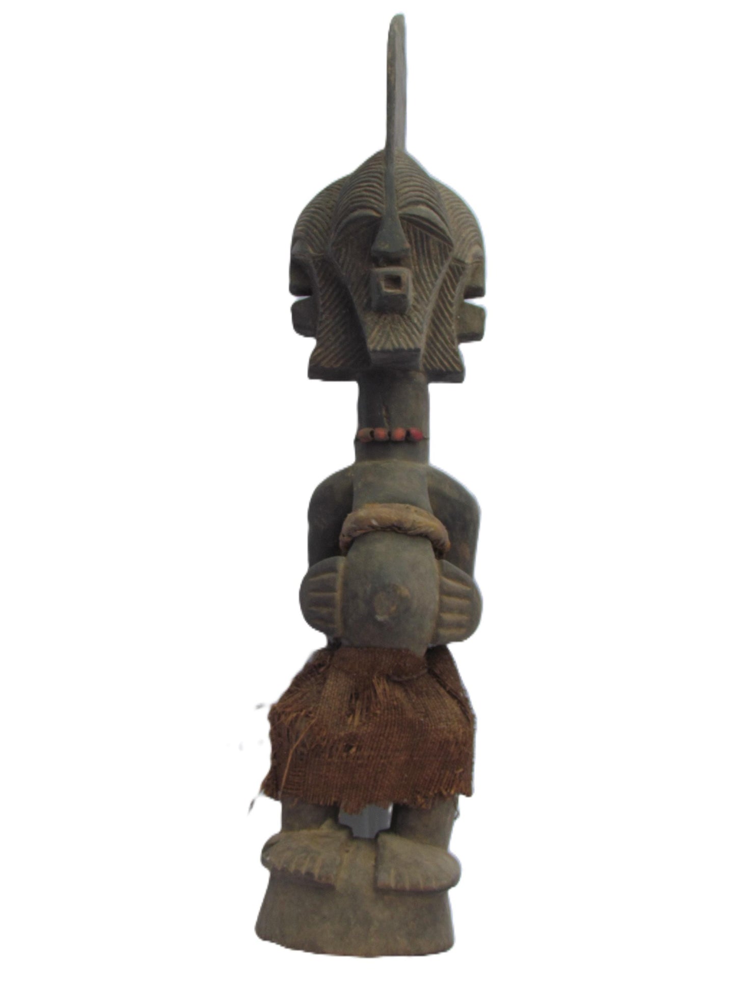 Original Wooden Tribal Songye Statue with Four Faces from DRC.