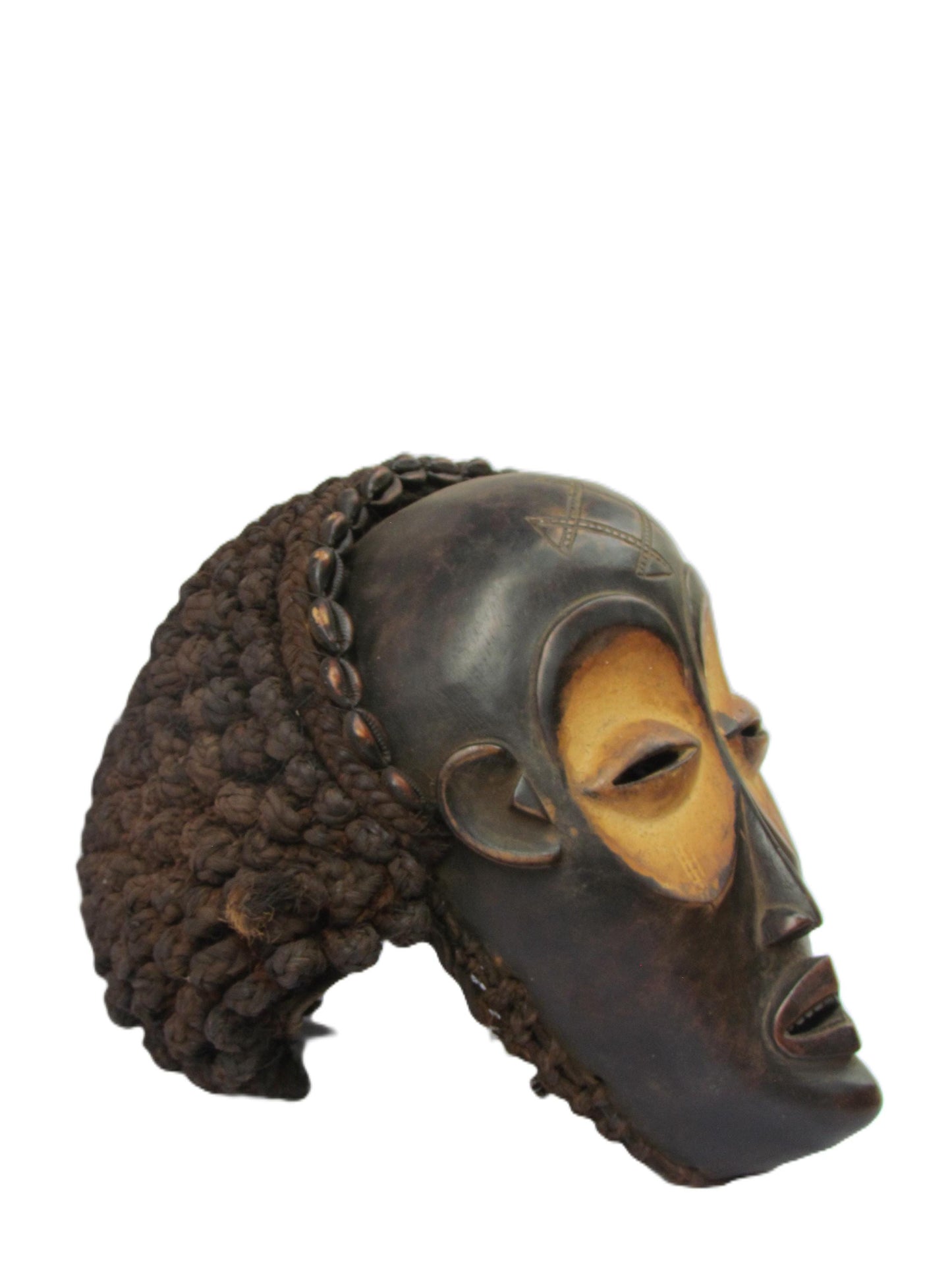 Original DRC Chokwe Tribe Mask Vintage Art African Wall Hanging Deco Antique Shelf Table.