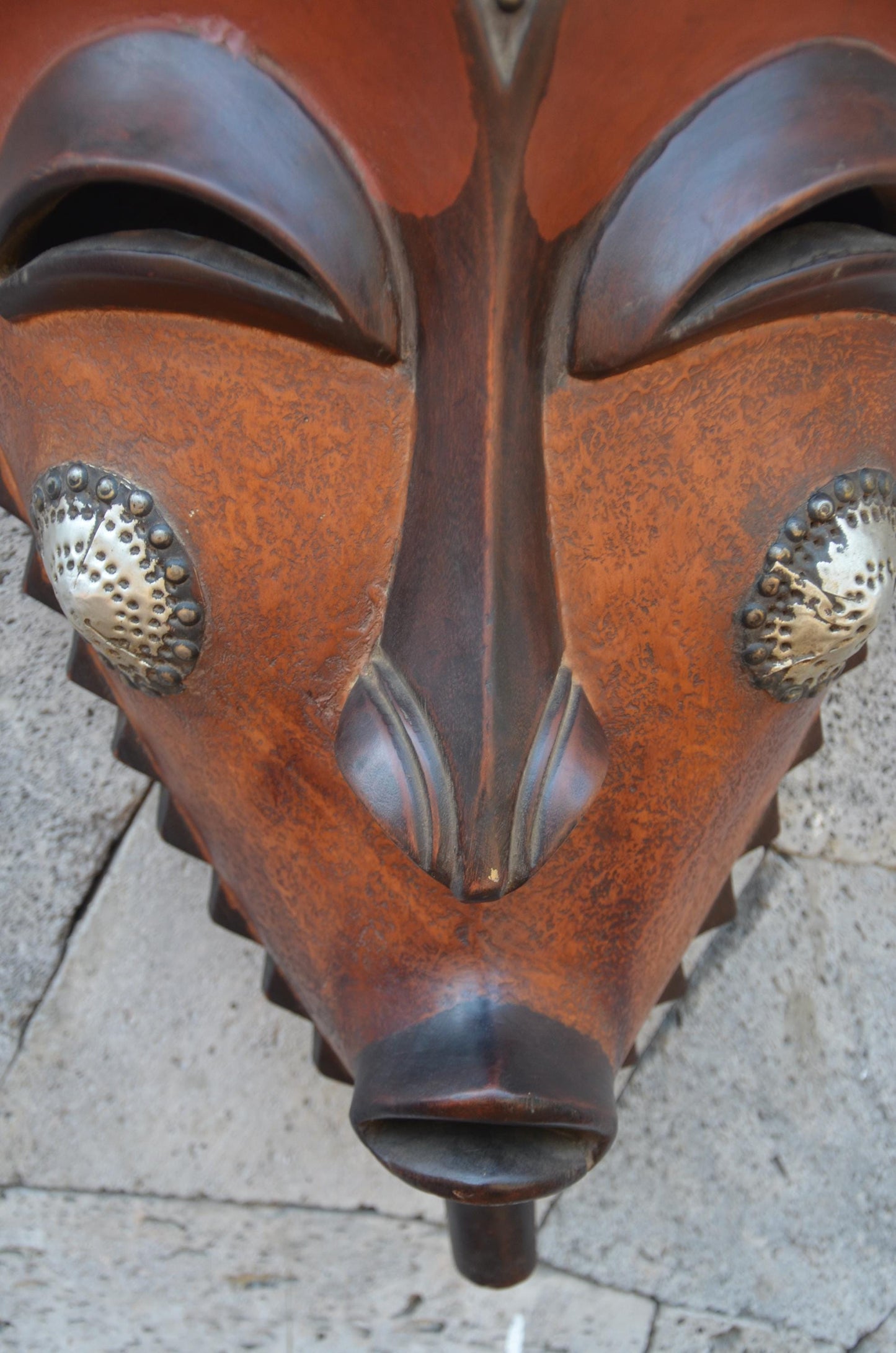 Authentic Ghanaian "Nsoromma" Mask | Star Motif Tribal Art