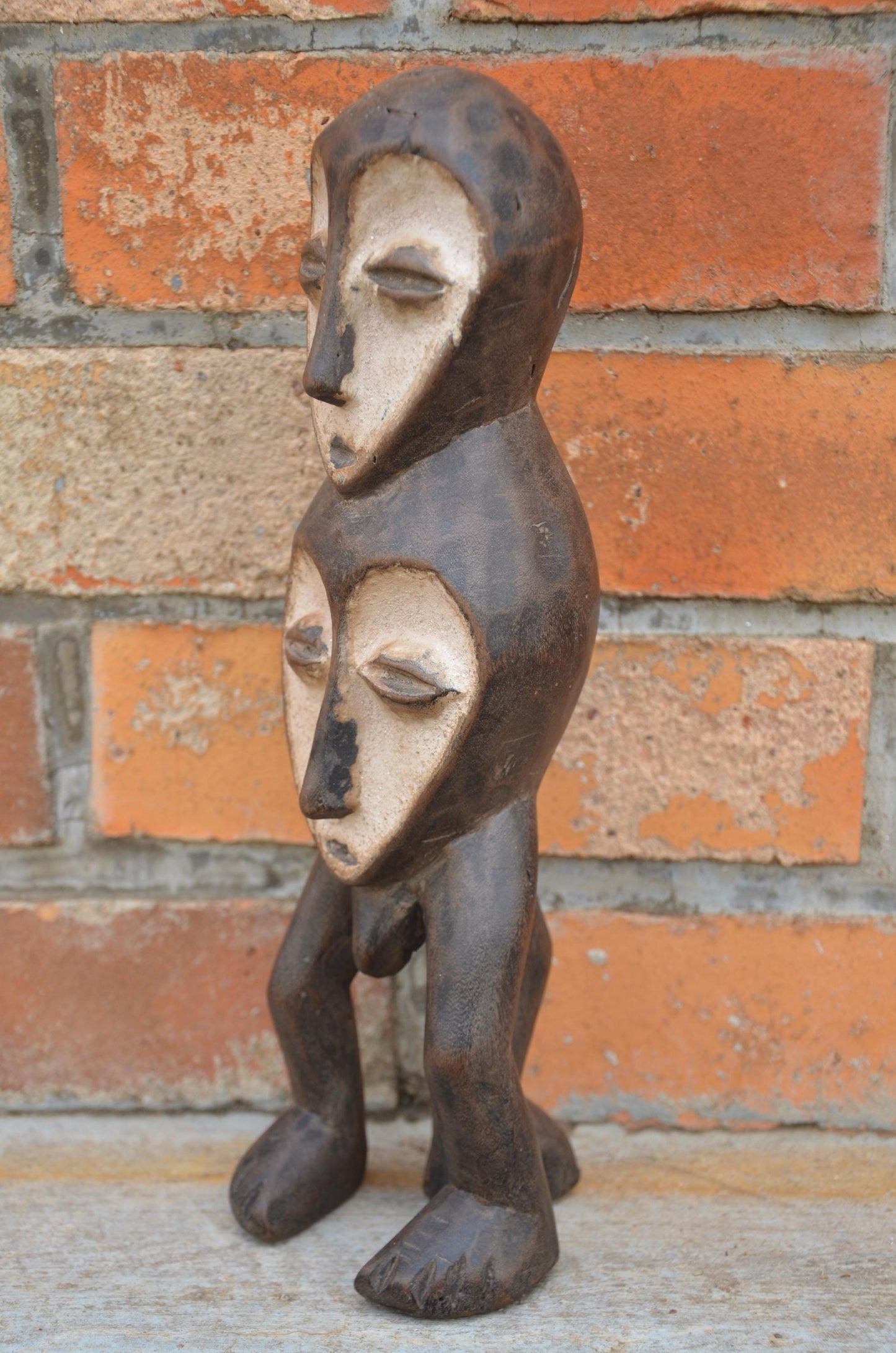 Authentic Lega Stacked Multi-Headed Figure | Rare Tribal Art