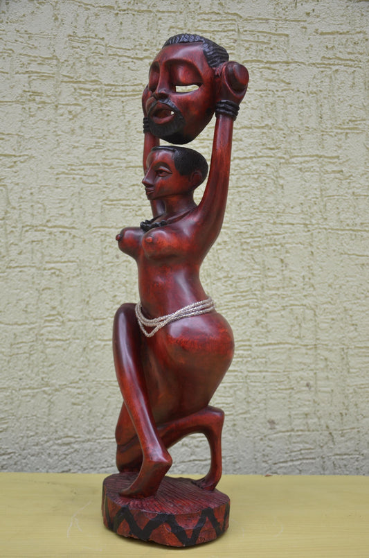 African Wooden Companion Figurine | Tribal Art Sculpture