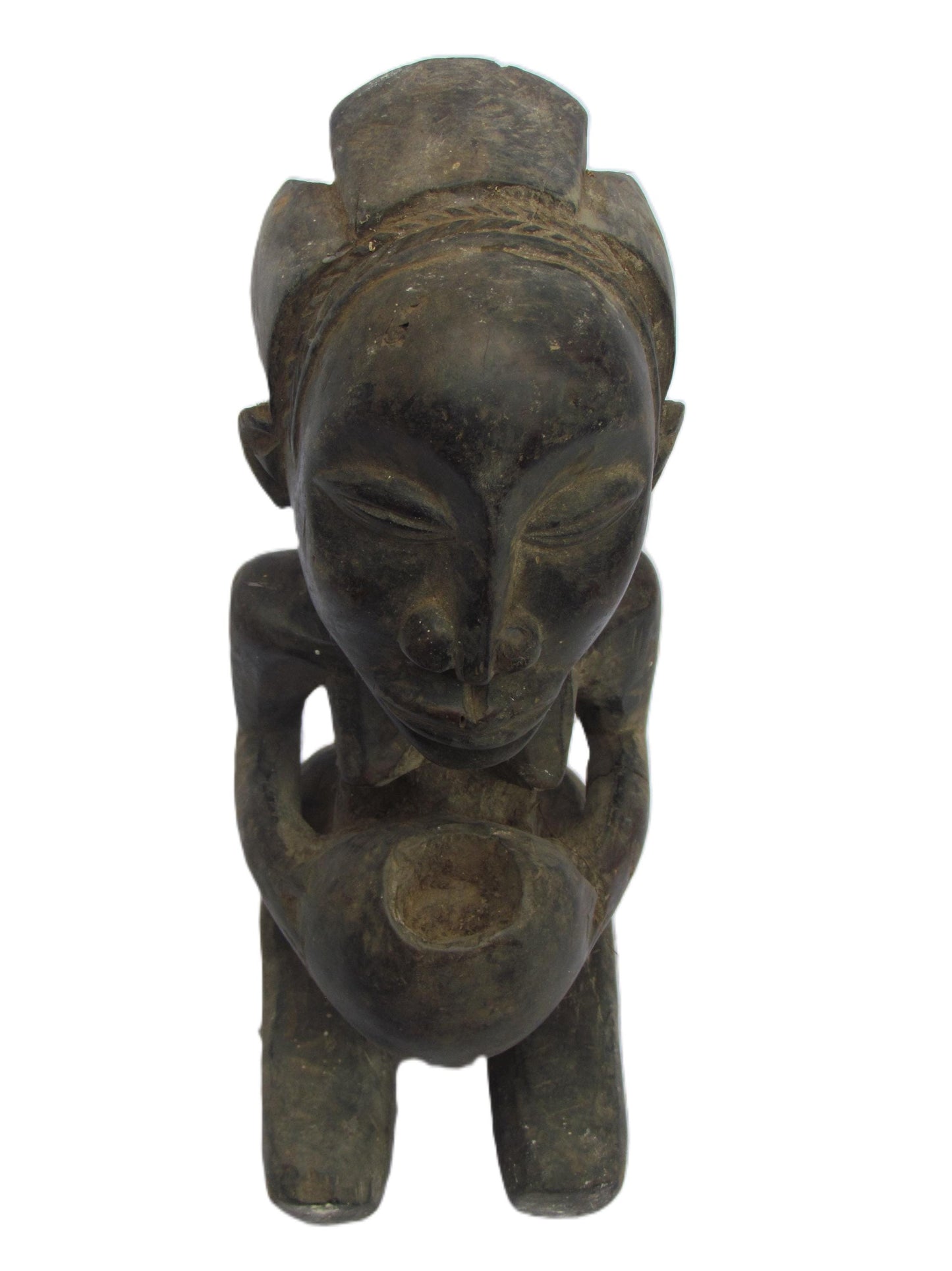 Statue de femme Luba agenouillée, sculpture africaine sculptée à la main, art tribal du Congo, sculpture en bois bantou de Zambie et de RDC