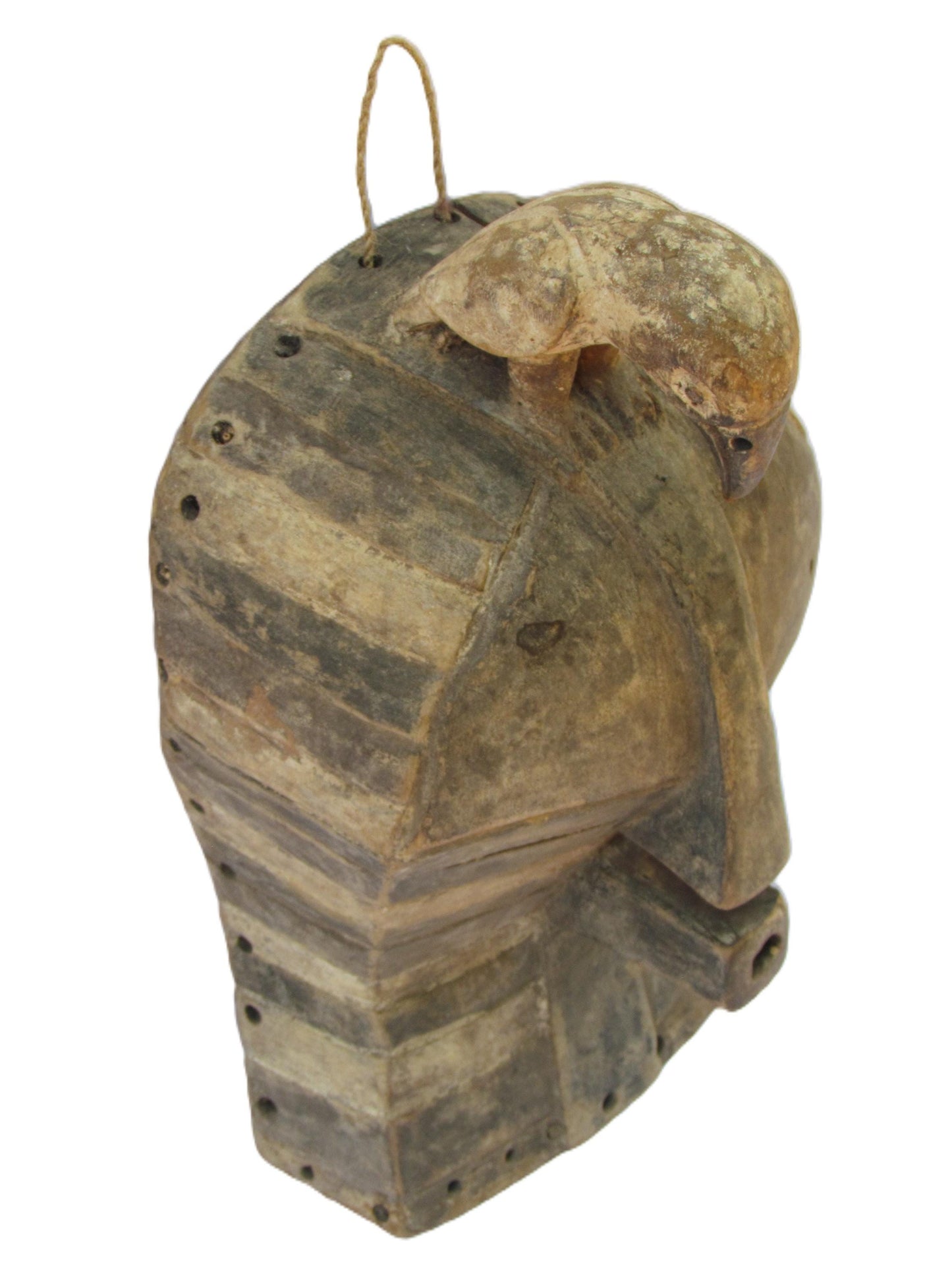 Masque africain | Songye antique sculpté à la main | Décoration murale unique | Objets de collection ethniques et tribaux pour la maison.
