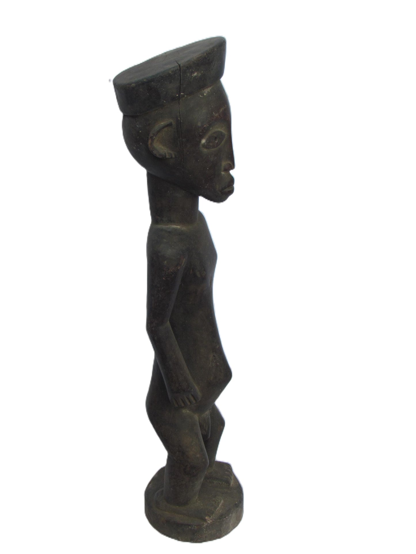 Statue masculine Zande originale, sculpture primitive du Congo sculptée à la main, art tribal africain rare, figurine en bois d'Afrique centrale