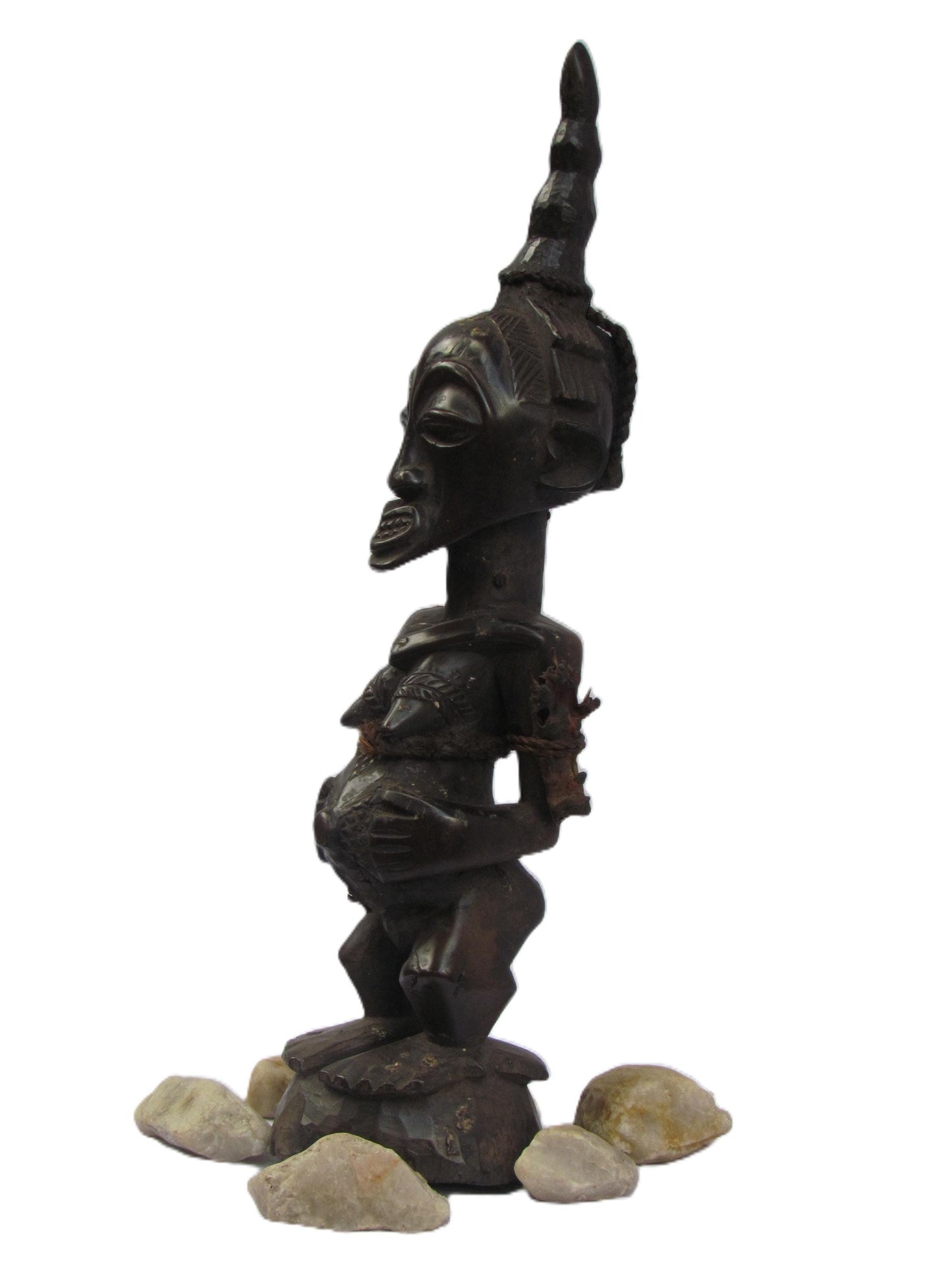 Figure masculine Songye – Sculpture tribale sculptée à la main de RDC et de Zambie – Art spirituel d'Afrique centrale