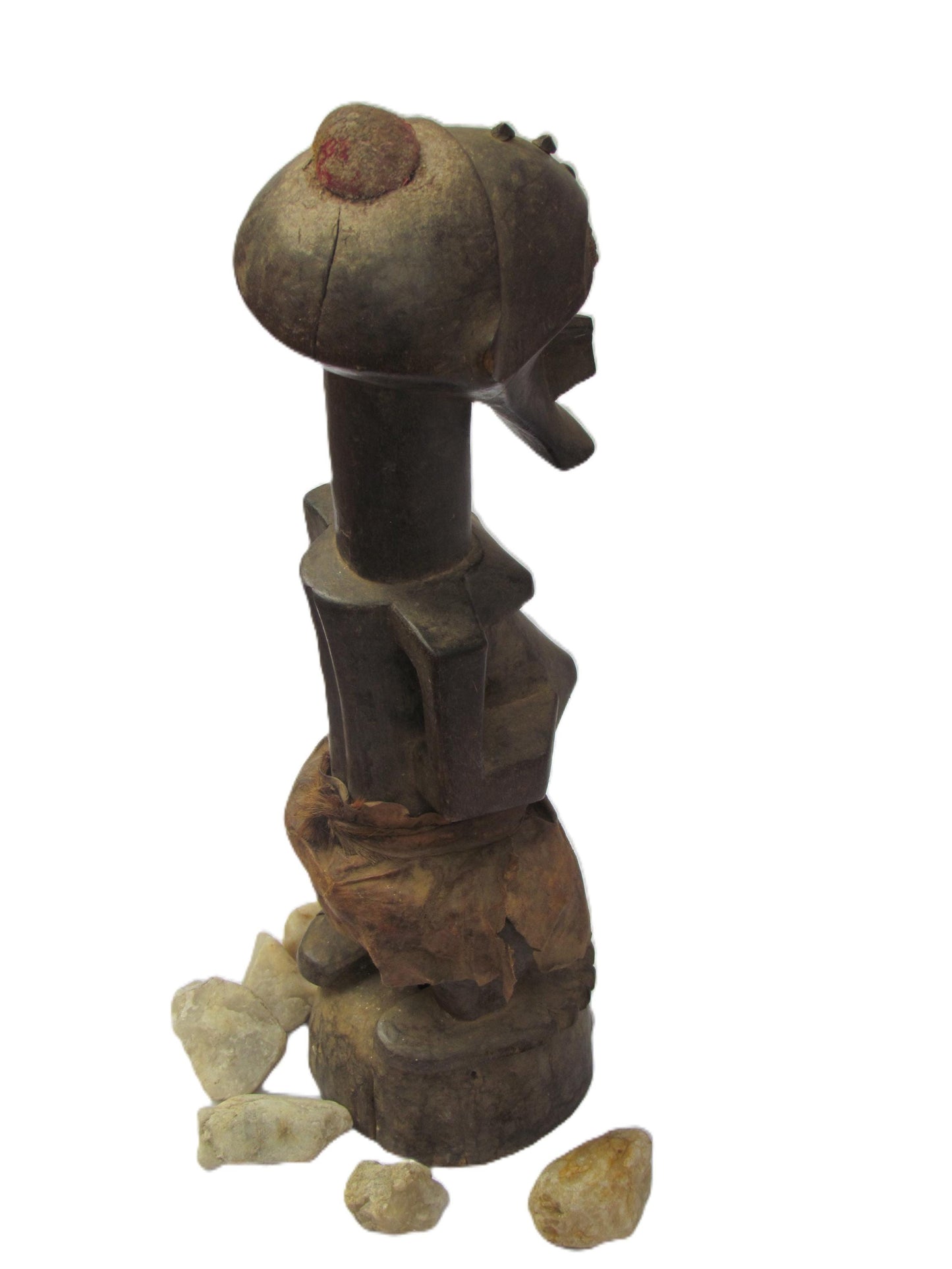 Statuette de pouvoir Songye Nkisi – Statue masculine d'art tribal africain | Sculpture d'ancêtre en bois sculpté à la main du Congo | Décor des années 1930
