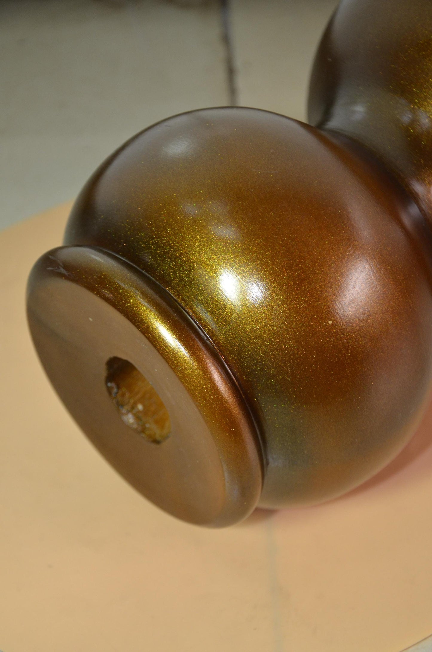 Wooden Gourd Vase – Metallic Bronze Gold Totem Vessel, Modern Nordic Home Decor