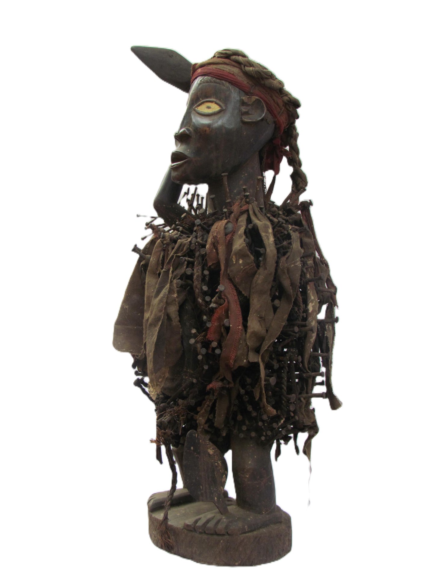 Grande statue Bakongo Nkisi Nkondi, figurine africaine de fétichisme des ongles, sculpture tribale antique du Congo, décoration spirituelle de la maison
