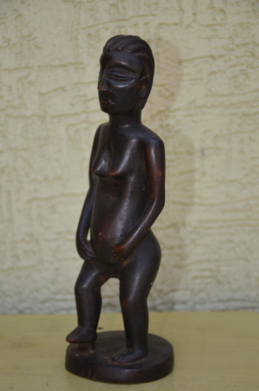 Authentic Luba Female Maternity Figure | Congolese Art