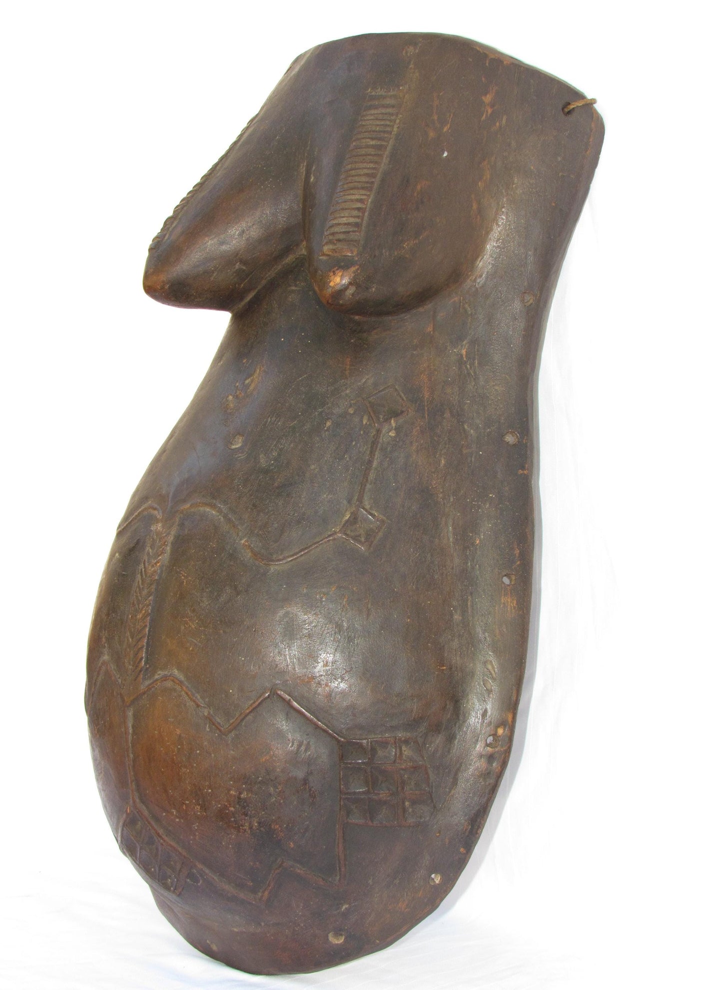 Masque de maternité traditionnel africain antique Makonde, beaux-arts de Tanzanie