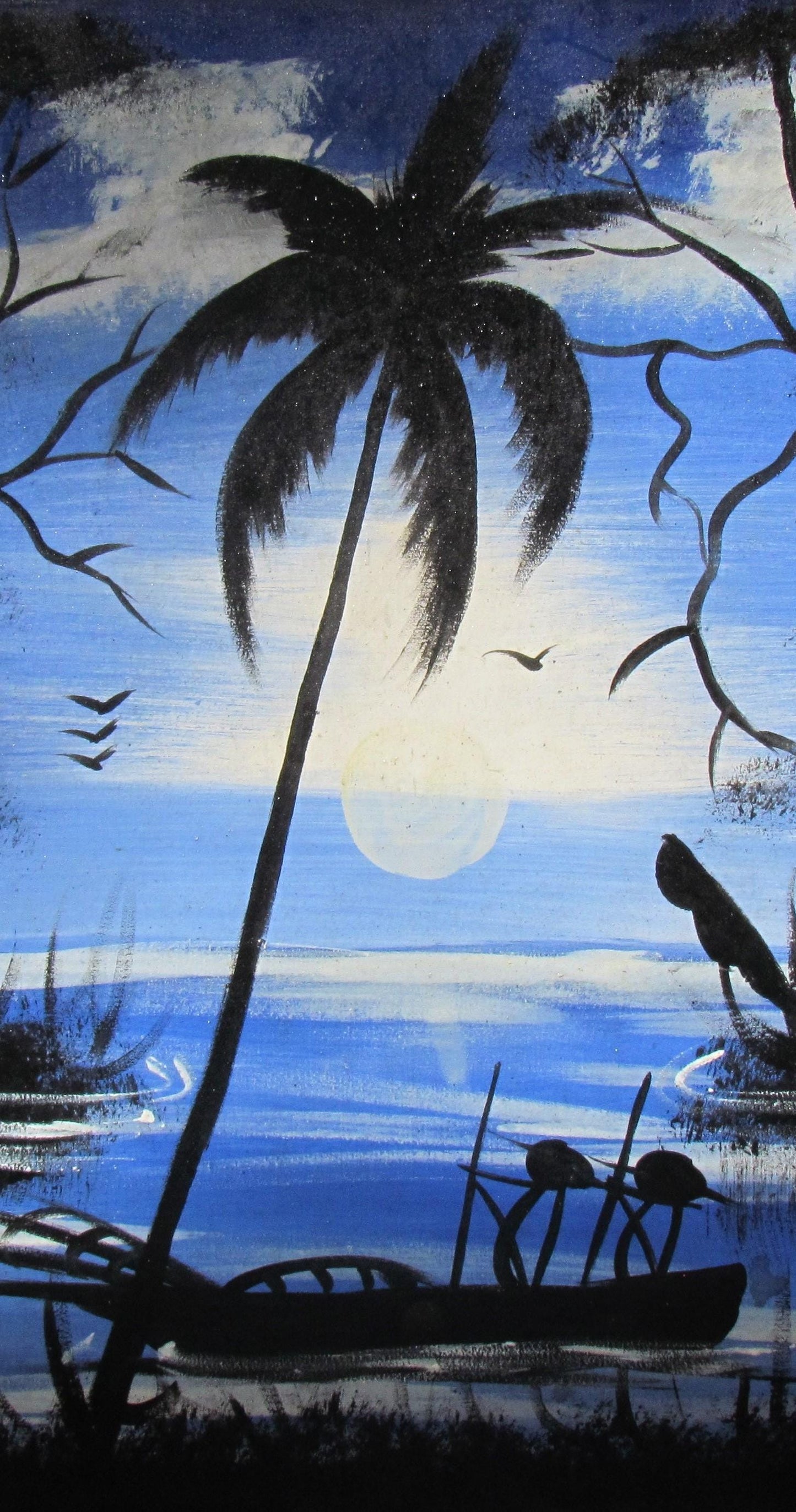 Lever de soleil sur la plage de Laniloa | Palmiers hawaïens | Impression murale côtière tropicale