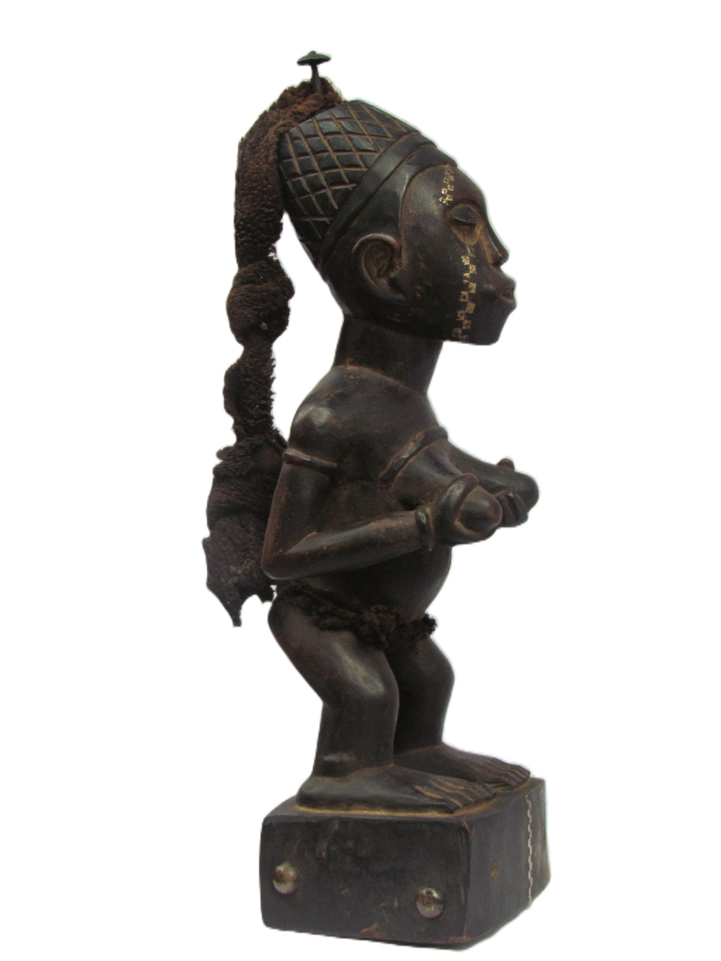 Figure féminine Bakongo – Statue tribale africaine du Congo et d'Angola | Art en bois sculpté à la main | Sculpture de maternité d'Afrique centrale