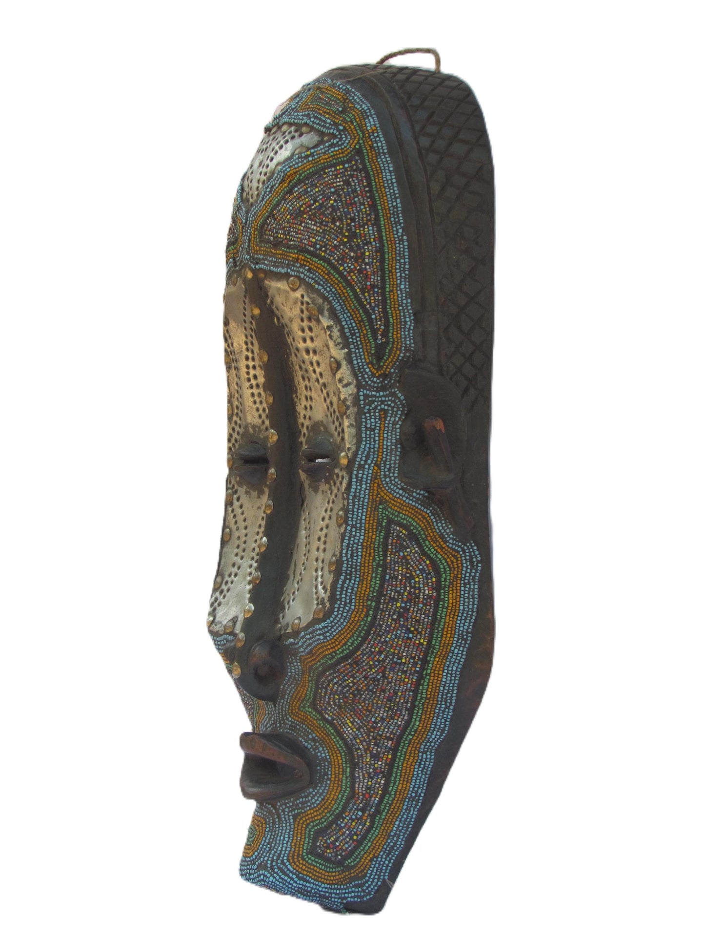 Masque mural africain Lega sculpté à la main en provenance de RDC.