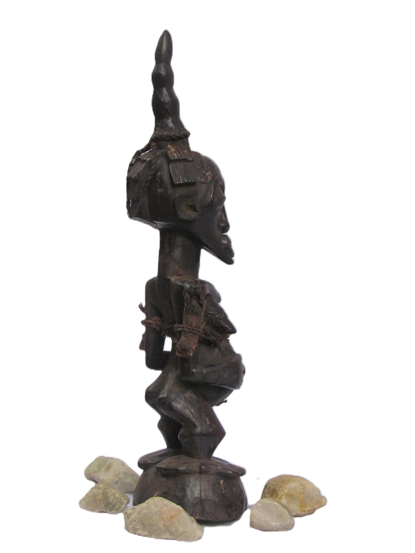 Figure masculine Songye – Sculpture tribale sculptée à la main de RDC et de Zambie – Art spirituel d'Afrique centrale