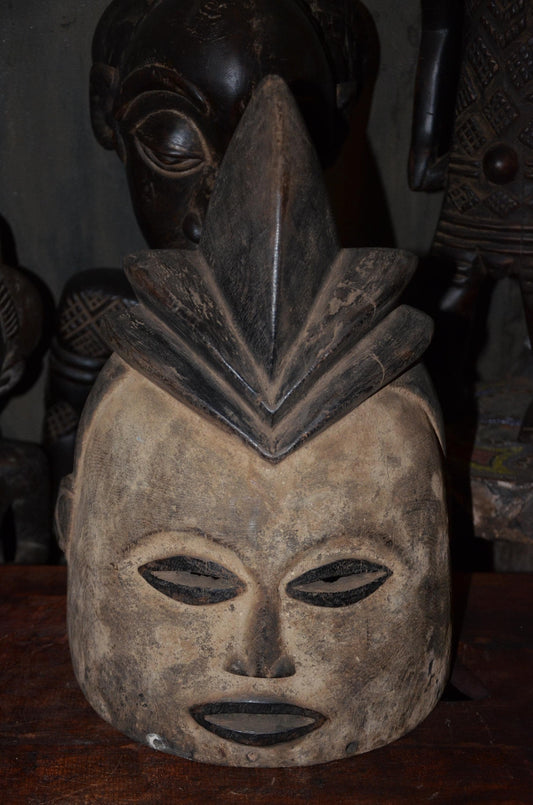 Authentic Luba Songye Helmet | Kikashi Female Spirit | Tribal Art Sculpture-269