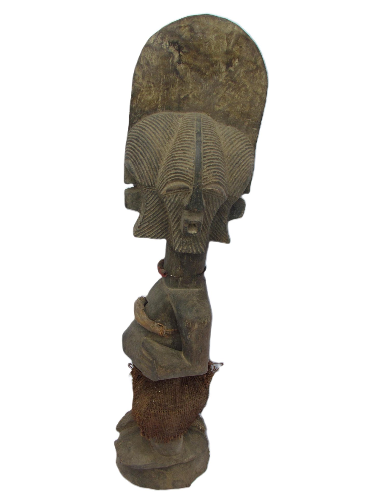 Original Wooden Tribal Songye Statue with Four Faces from DRC.