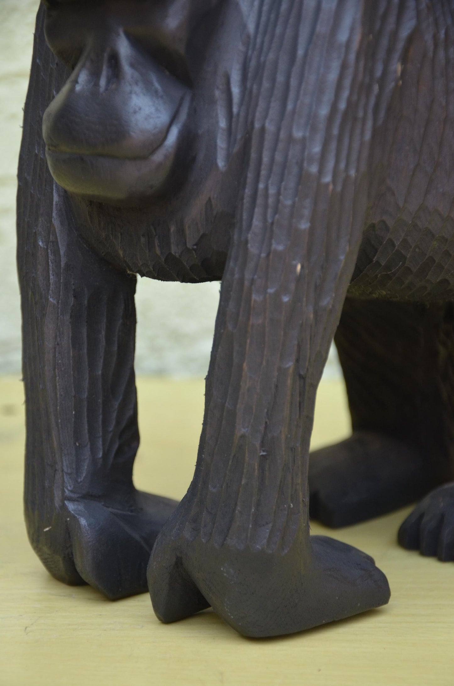 Hand Carved Wooden Silverback Gorilla | African Wildlife Art
