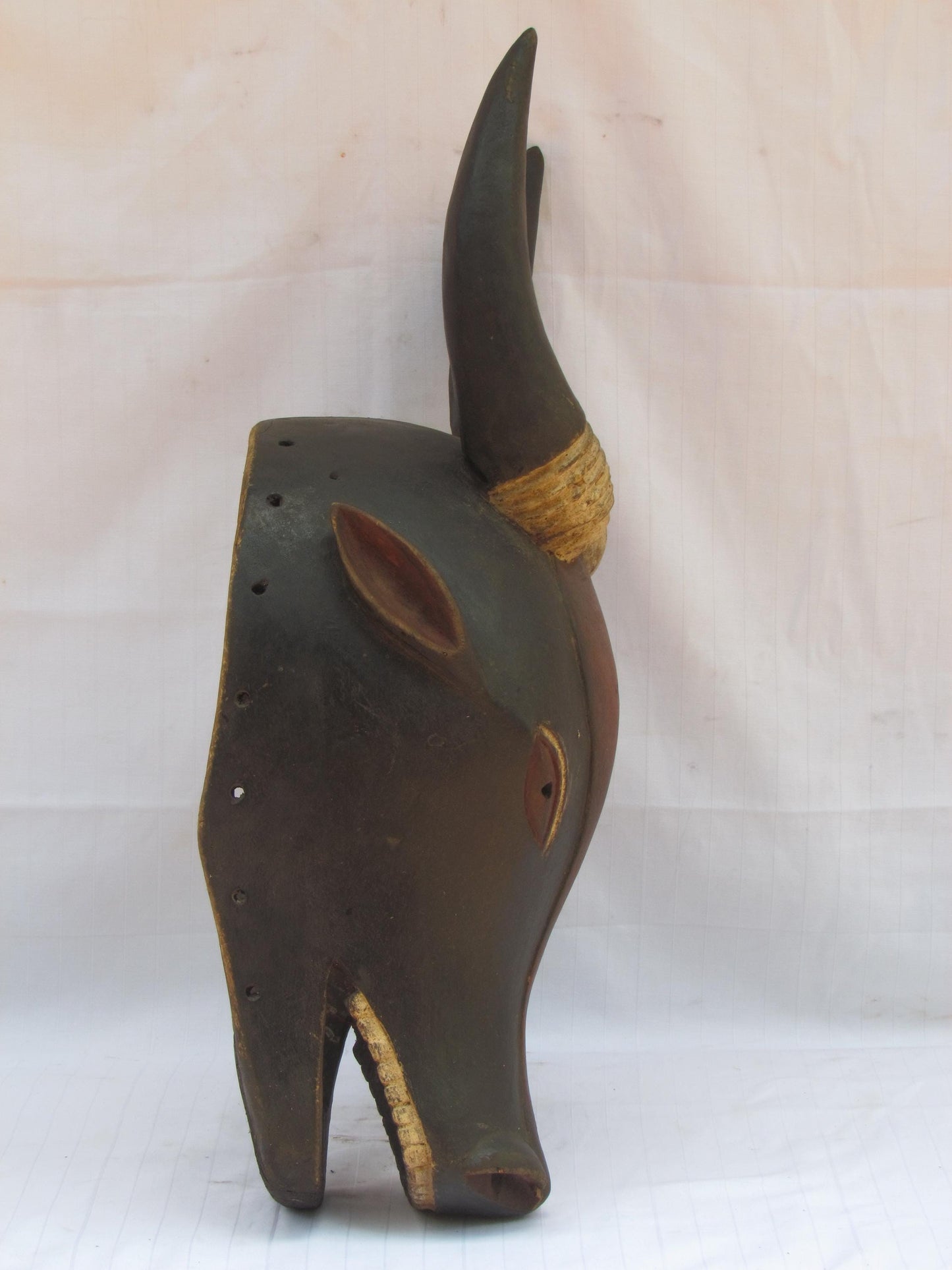 Vintage hand carved wall hanging African traditional wooden mask from D.R.C