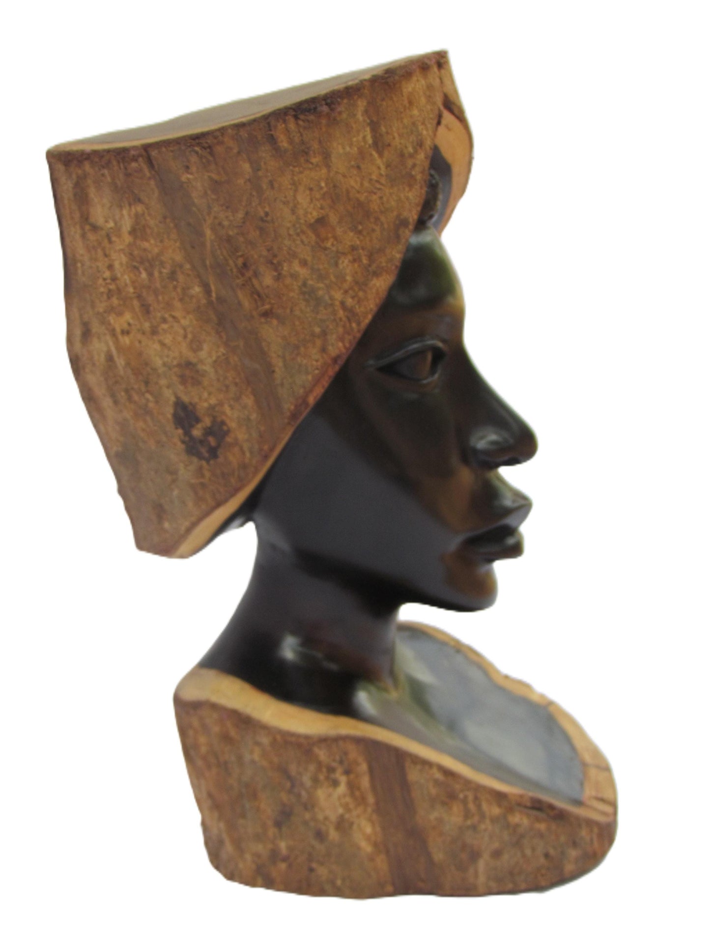 Sculpture africaine en ébène bicolore de Tanzanie.
