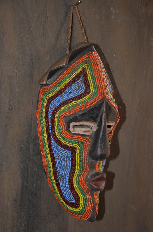 Authentic Bamileke Beaded Mask | Cameroon Grassfields | Tribal Art