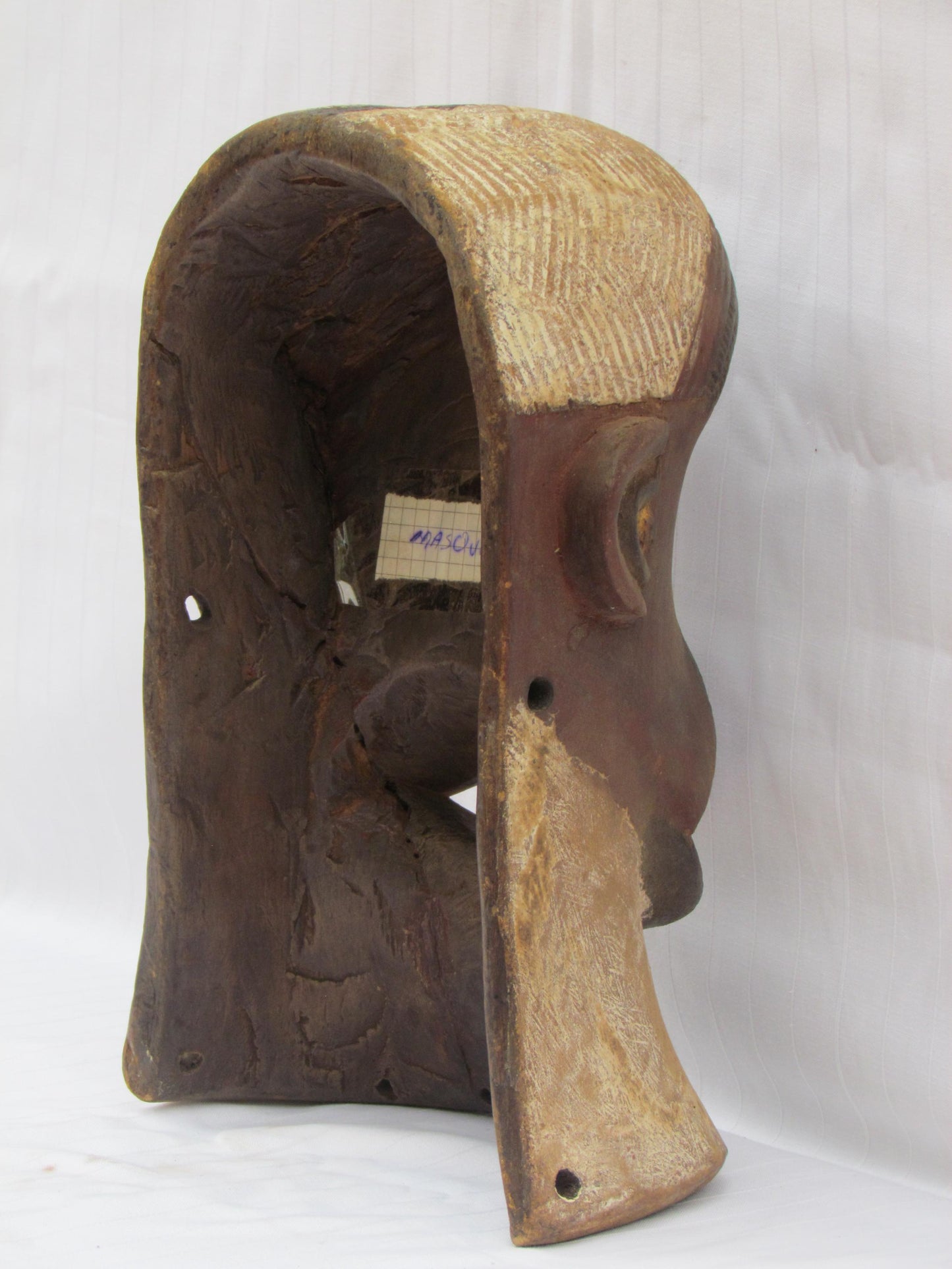 Vintage hand carved wall hanging African traditional wooden mask from D.R.C