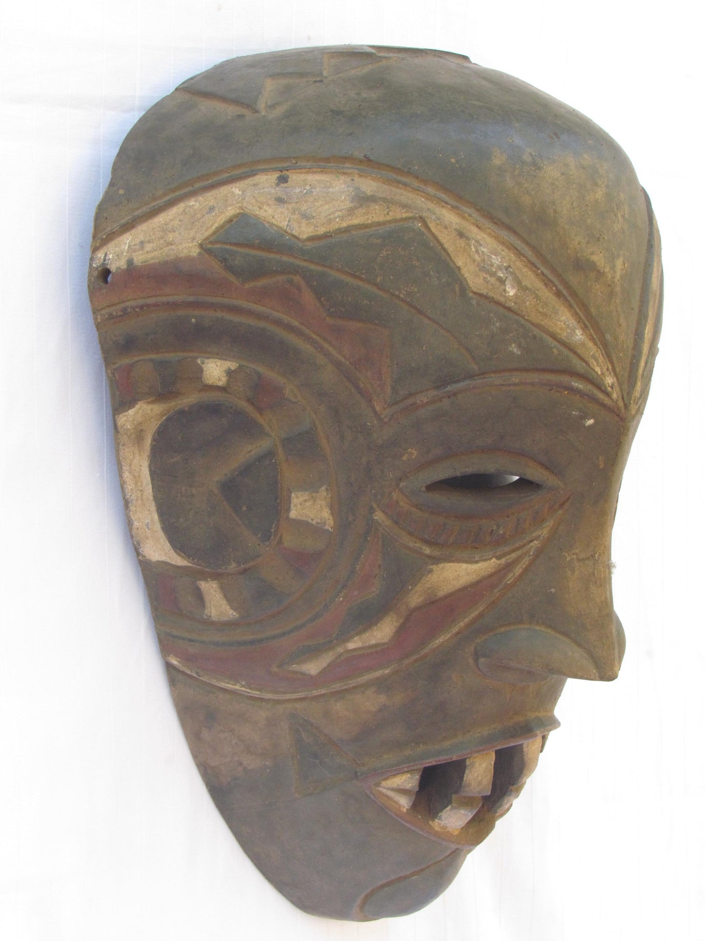 Hand carved wall hanging African traditional wooden mask from D.R.C