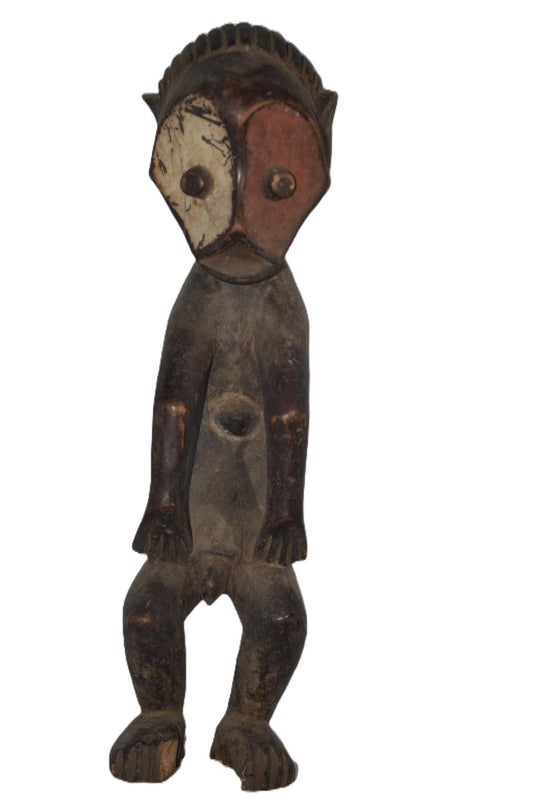 Motoko Statue – African Tribal Figure, Handcarved Wooden Art Decor