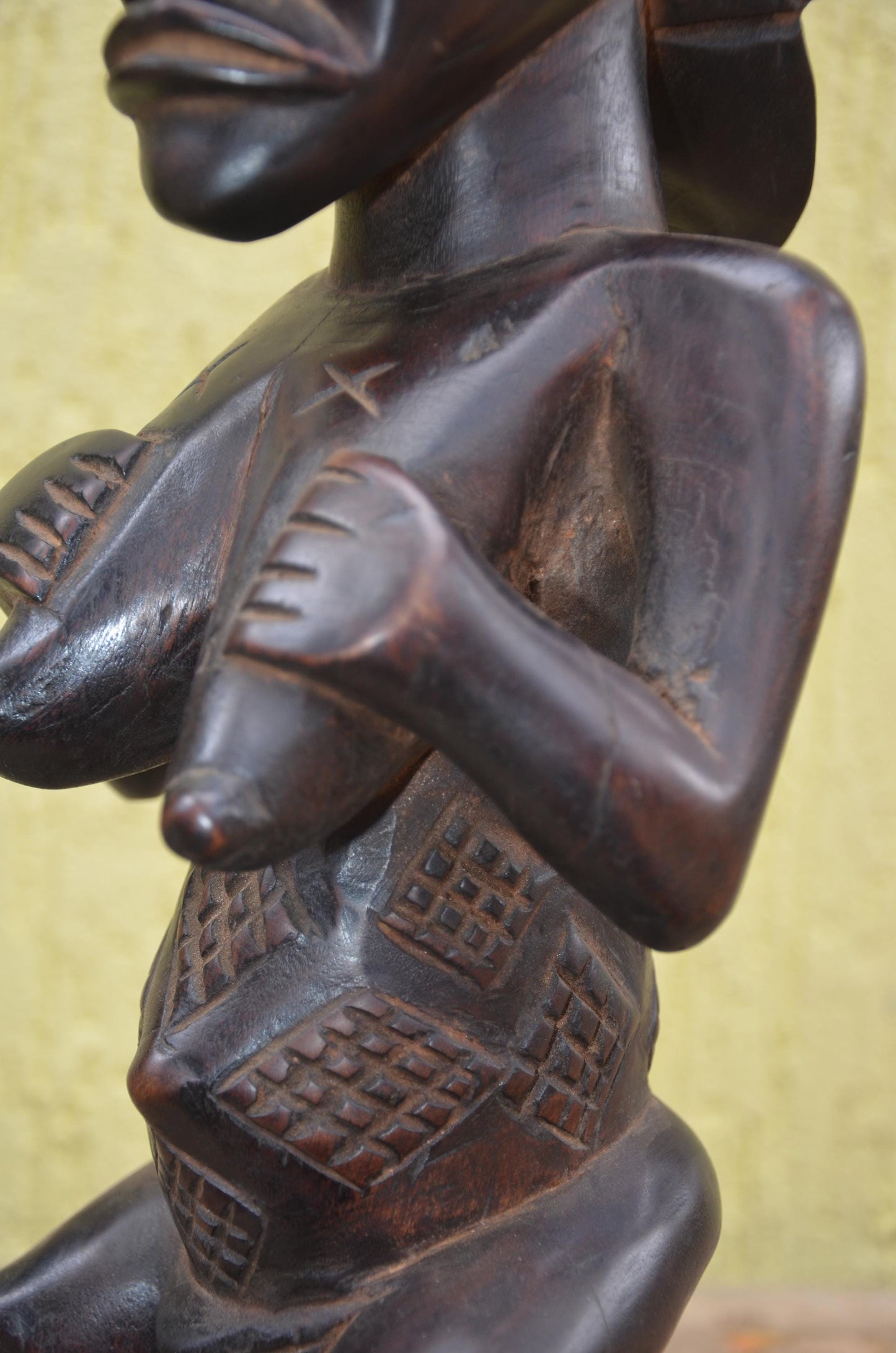 Tabwa Ancestor Figures – 17" Hand-Carved Wood Congo Couple – Tribal Art.